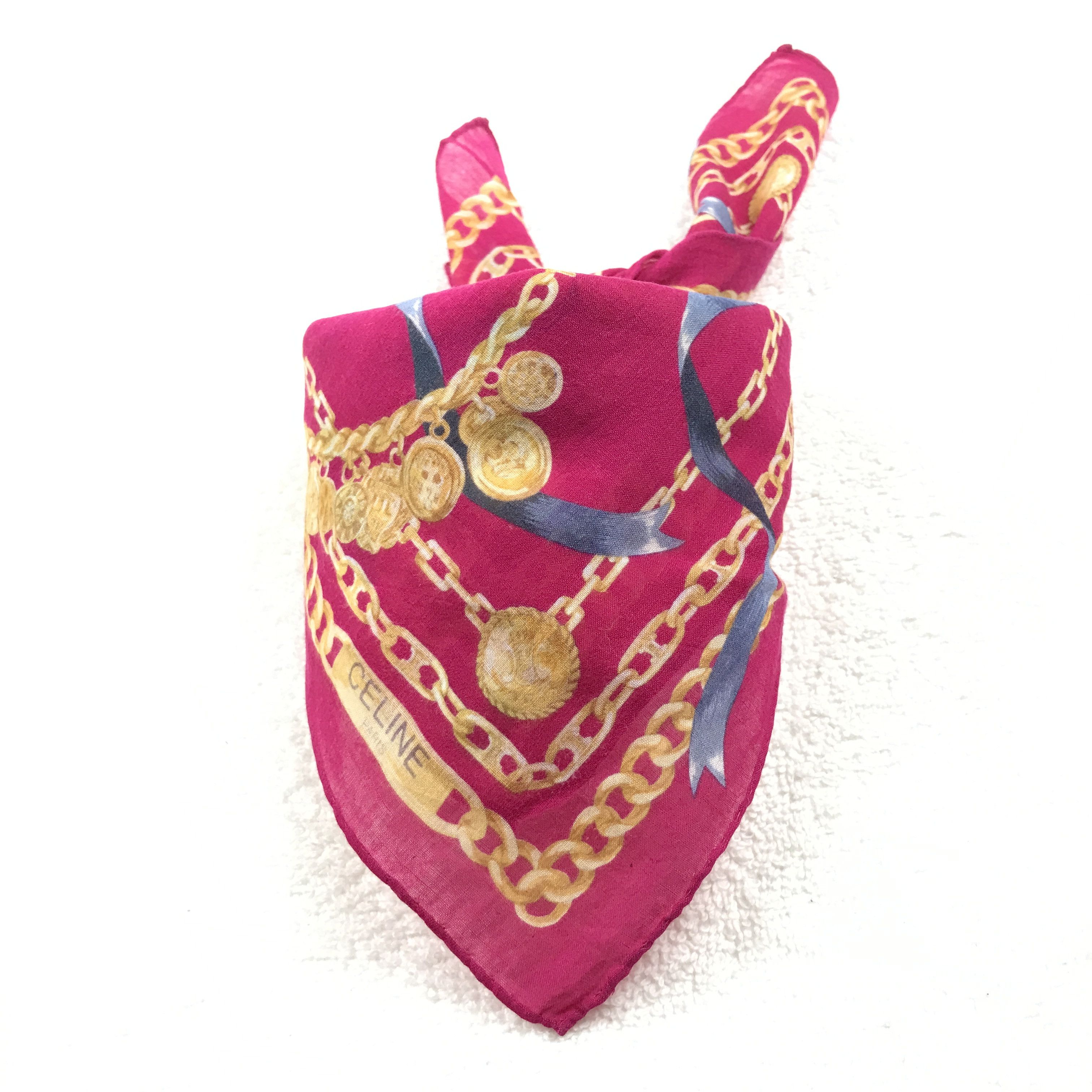 Celine × Vintage Vintage Celine Bandana Neckerchief Handkerchief Size ONE SIZE - 4 Thumbnail