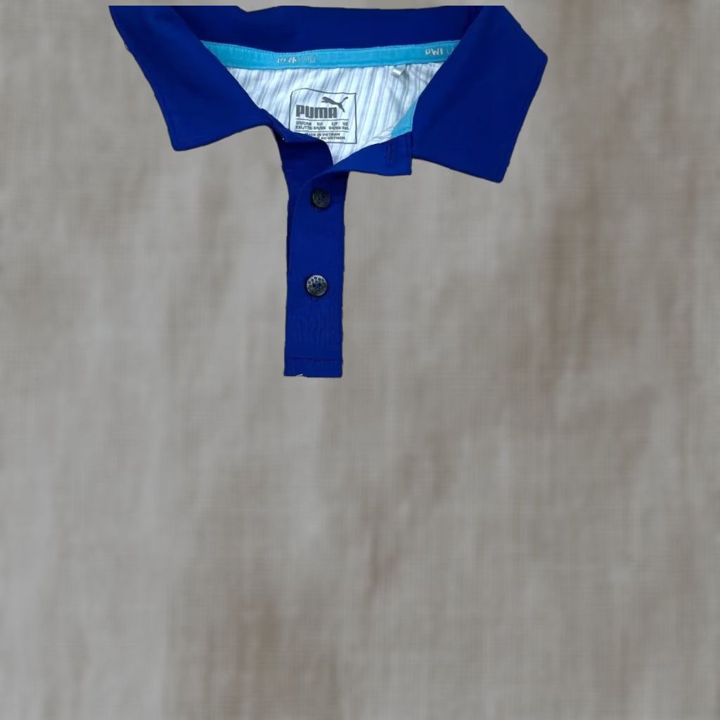 Puma Puma Polo Shirt Men XXL Blue White Striped Geometric Performance Golf Adult Size US XXL / EU 58 / 5 - 1 Thumbnail