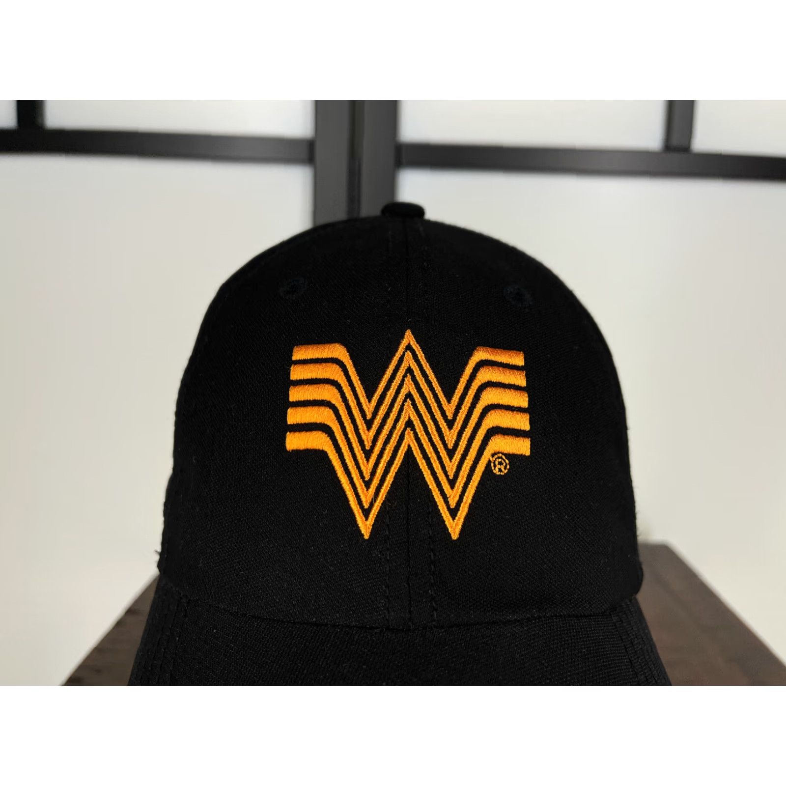Vintage Whataburger Hat Cap Strap Back Adult One Size Black Polyester Workwear Baseball Cap Unisex Adults Size ONE SIZE - 2 Thumbnail