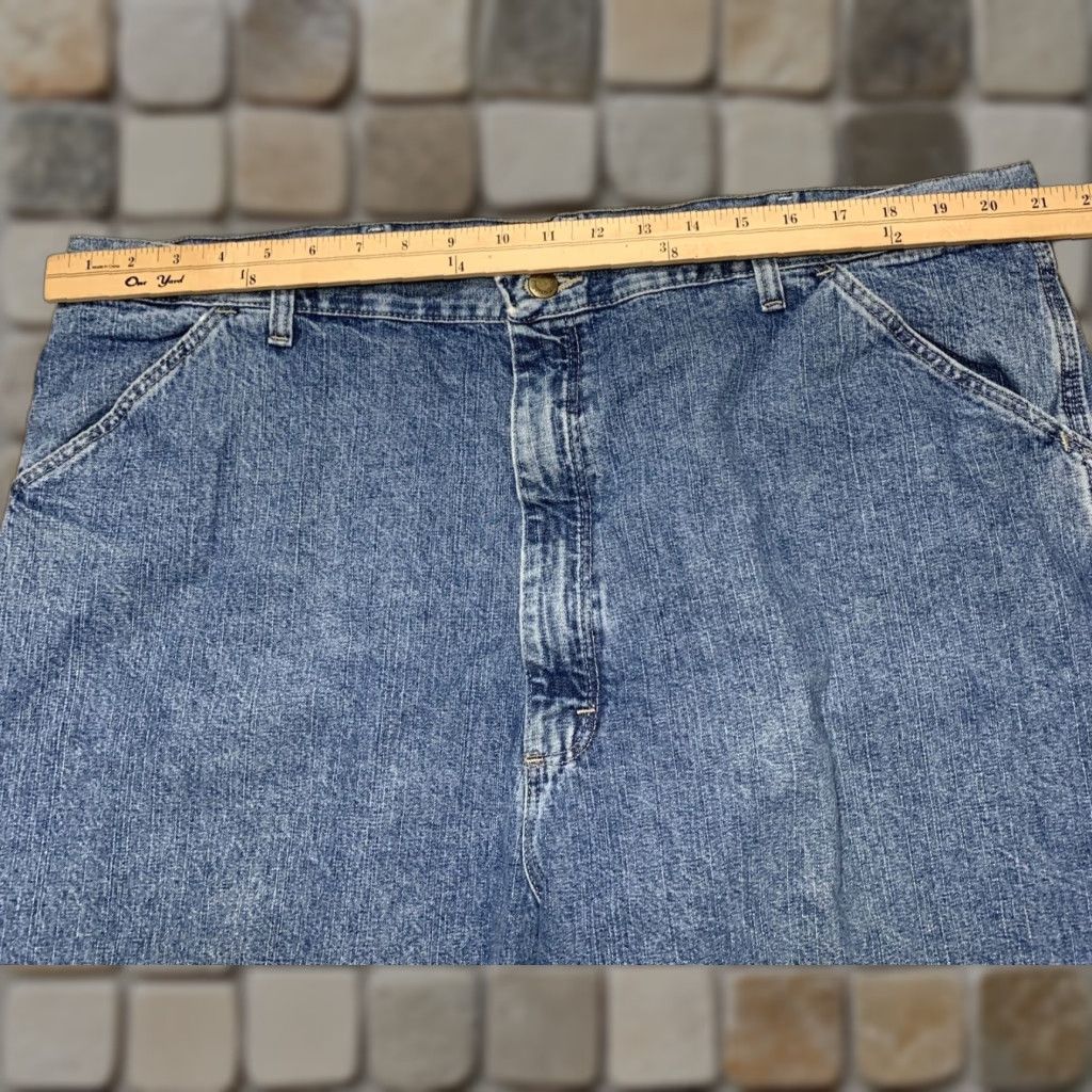 Wrangler Wrangler Carpenter Shorts Blue Jean Mens 42 Denim Work Cargo Authentic Denim Carpenters Regular Rise 5-Pocket Zip Belt Loops Size US 38 / EU 54 - 1 Thumbnail