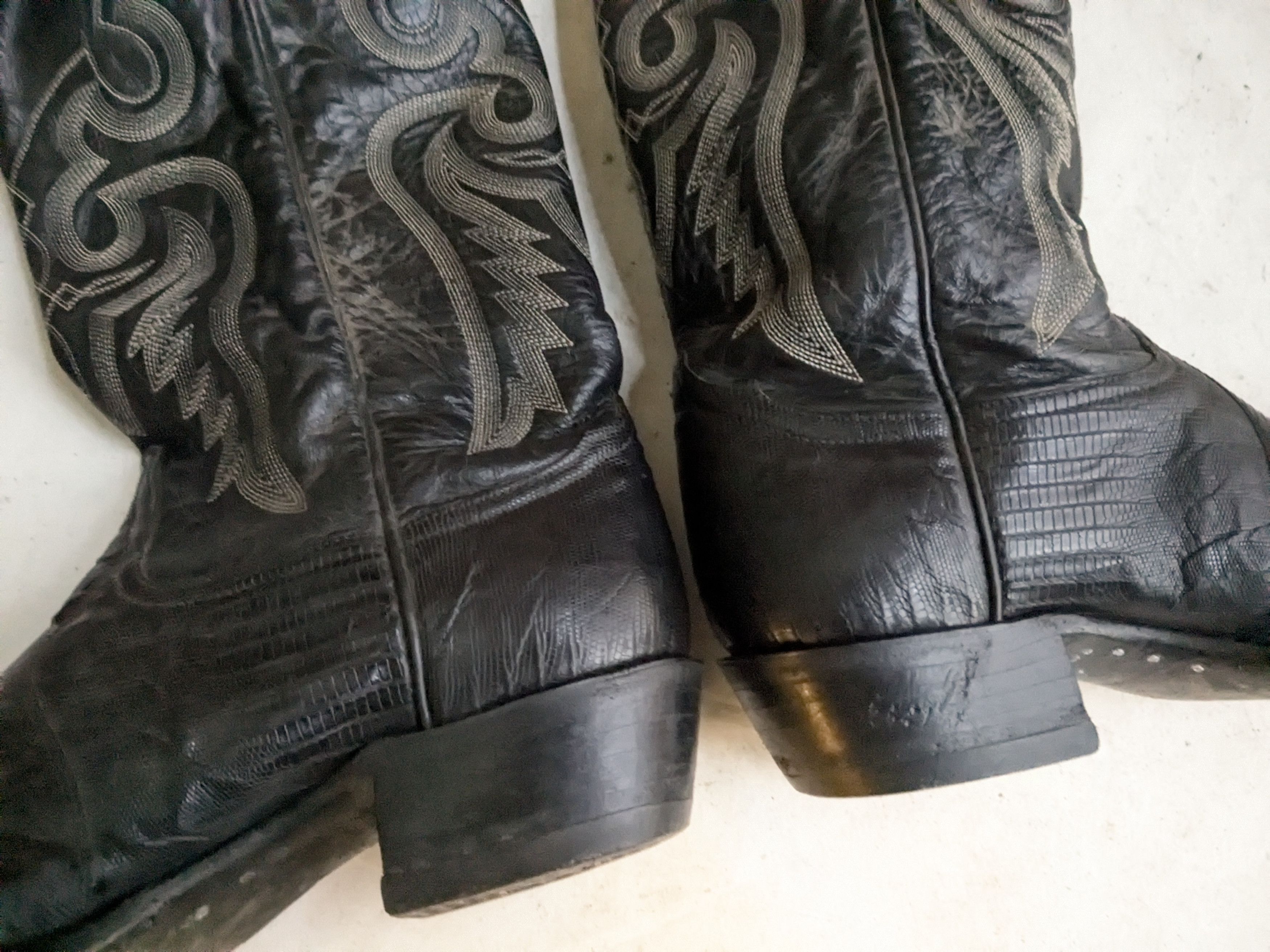 Tony Lama Tony Lama Cowboy Boots Black Lizard Leather 9 EE Wide Size US 9 / EU 42 - 11 Thumbnail
