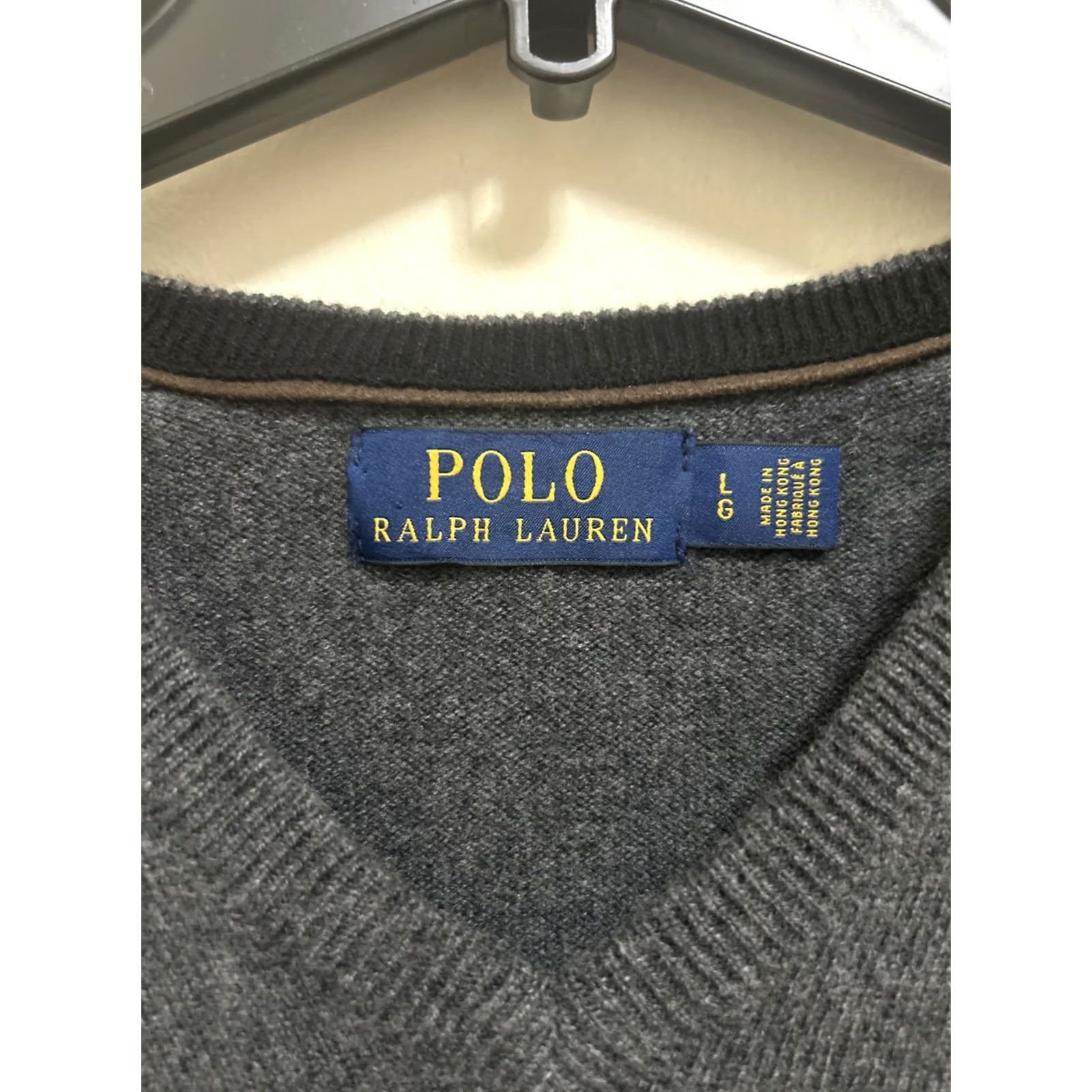 Polo Ralph Lauren Polo Ralph Lauren Sweater Mens L Gray V-Neck Wool Knit Pullover Sweatshirt Size US L / EU 52-54 / 3 - 4 Thumbnail