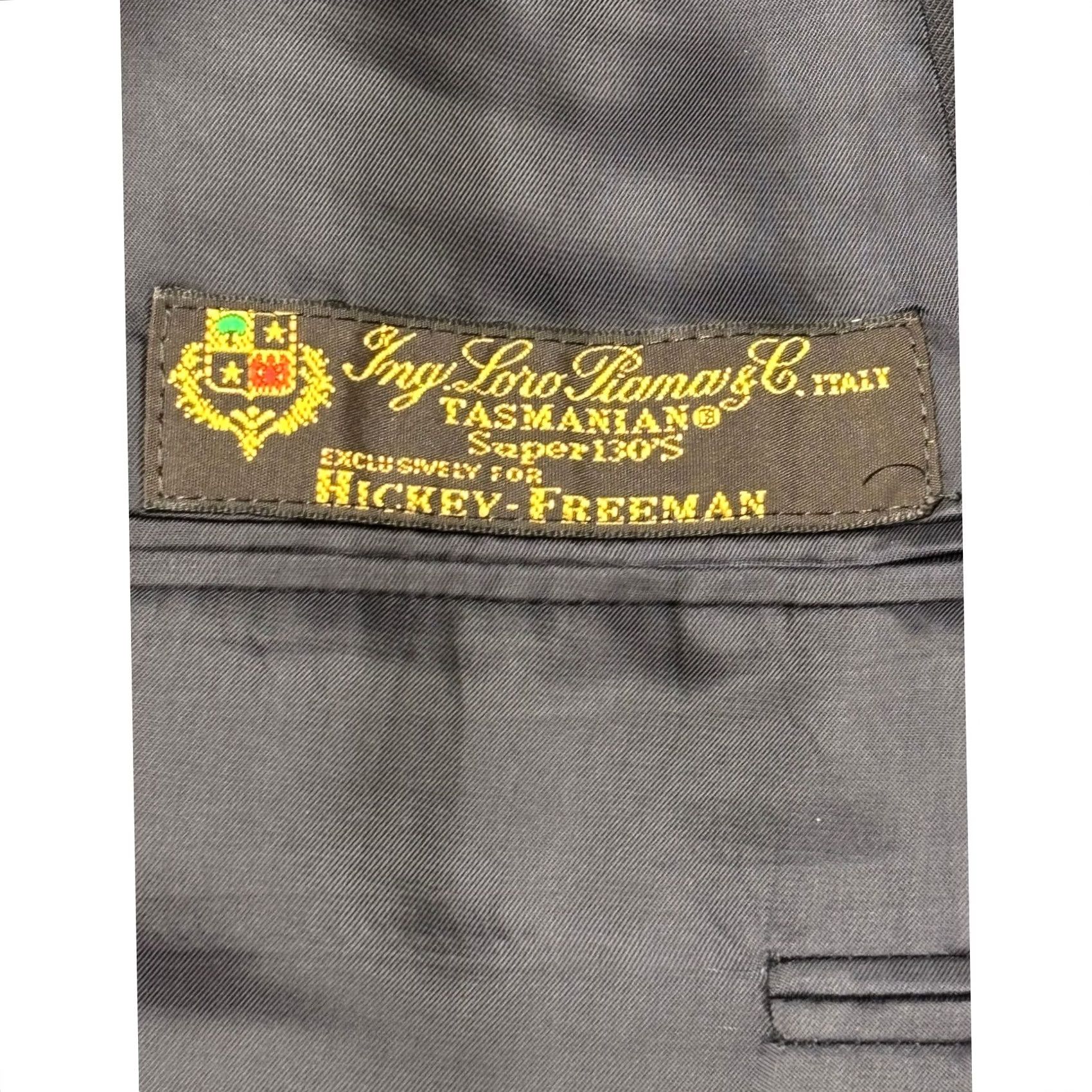 Madison Hickey Freeman Madison Blazer Loro Piana Super 130s Wool Navy Blue 50 Long USA Mens Blazer Wool Navy Blue 50 Long USA Size 50R - 7 Thumbnail