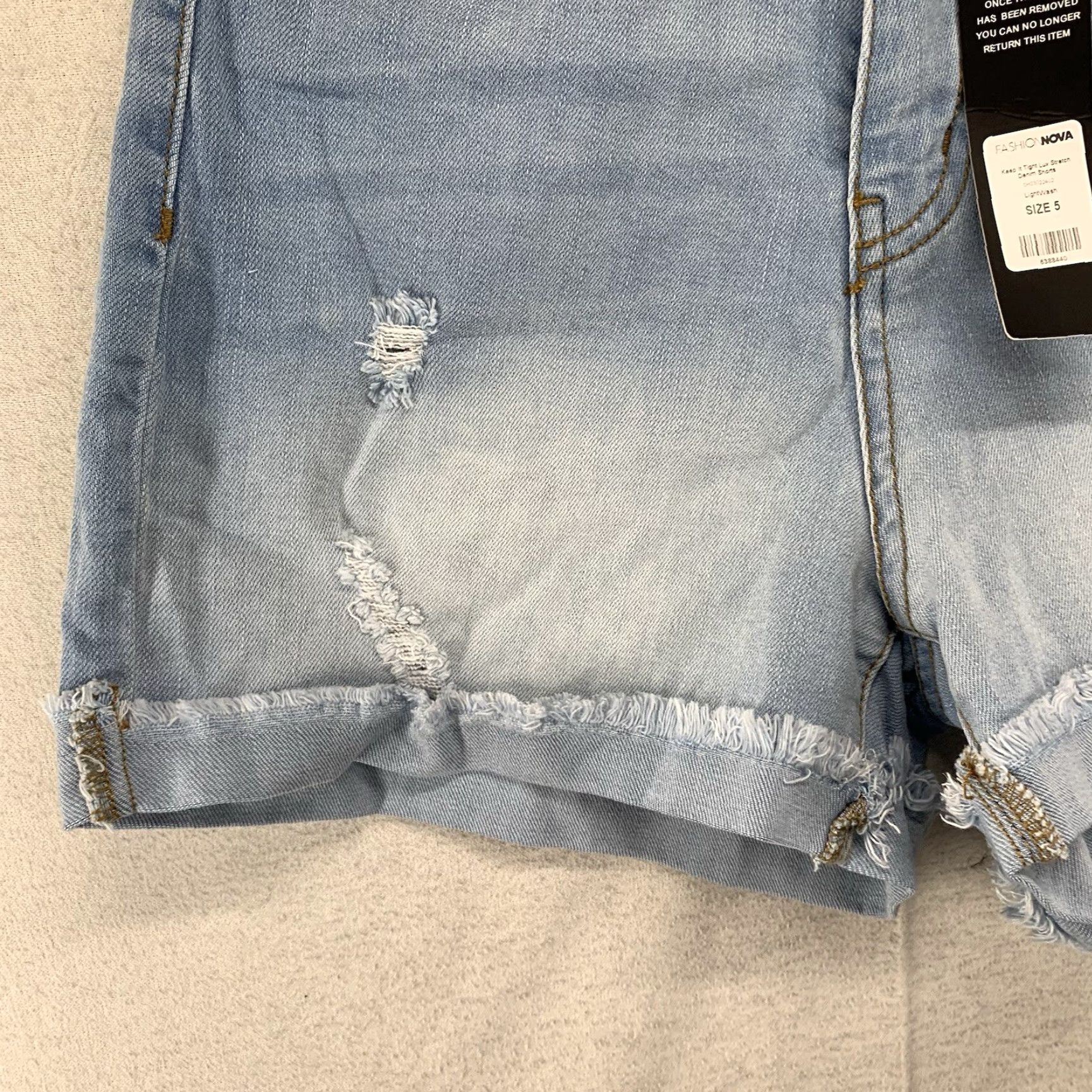 Fashion Nova VINTAGE Fashion Nova Women's High Rise Denim Shorts Casual Summer 5 Blue Cotton Spandex Size 27" / US 4 / IT 40 - 6 Thumbnail