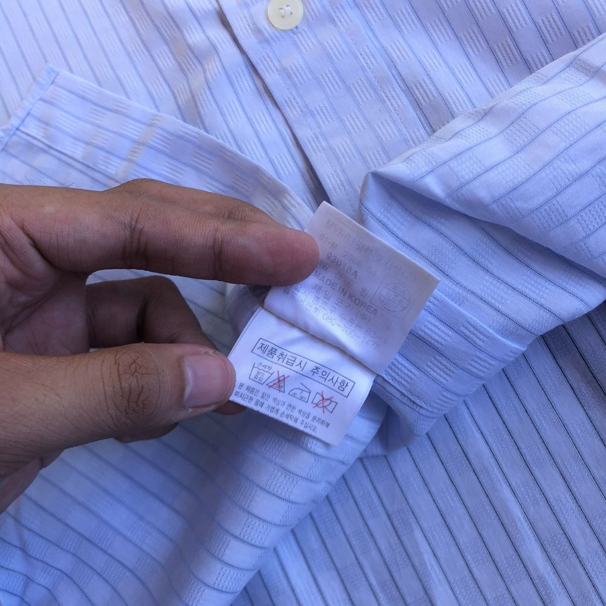 Givenchy 90s Vintage Givenchy Men Stripe Pocket Shirt Blue Luxury Size US XL / EU 56 / 4 - 15 Thumbnail