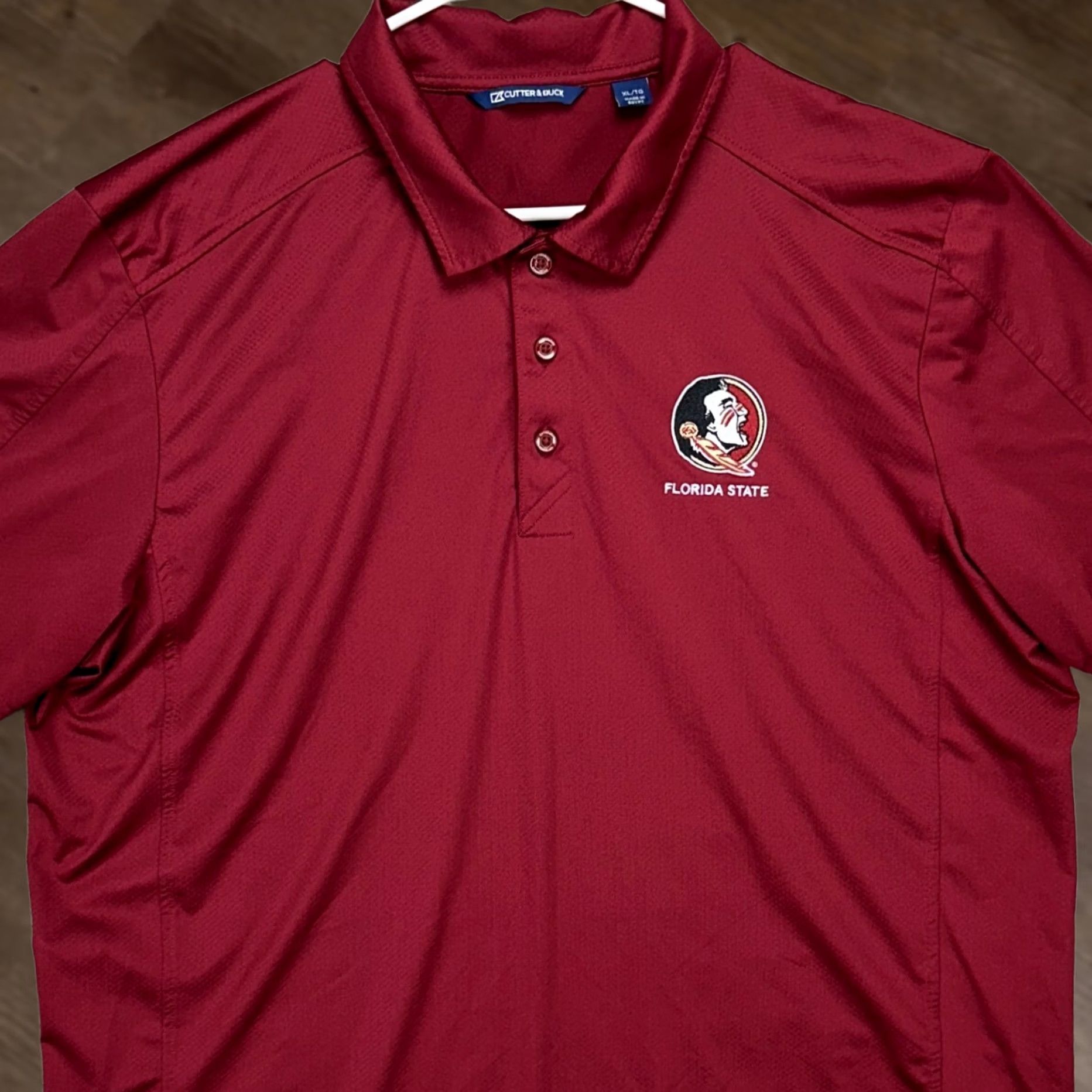 Cutter & Buck Florida State Seminoles Mens Polo Shirt XL Maroon Short Sleeve Rugby Cutter Buck Size US XL / EU 56 / 4 - 1 Thumbnail