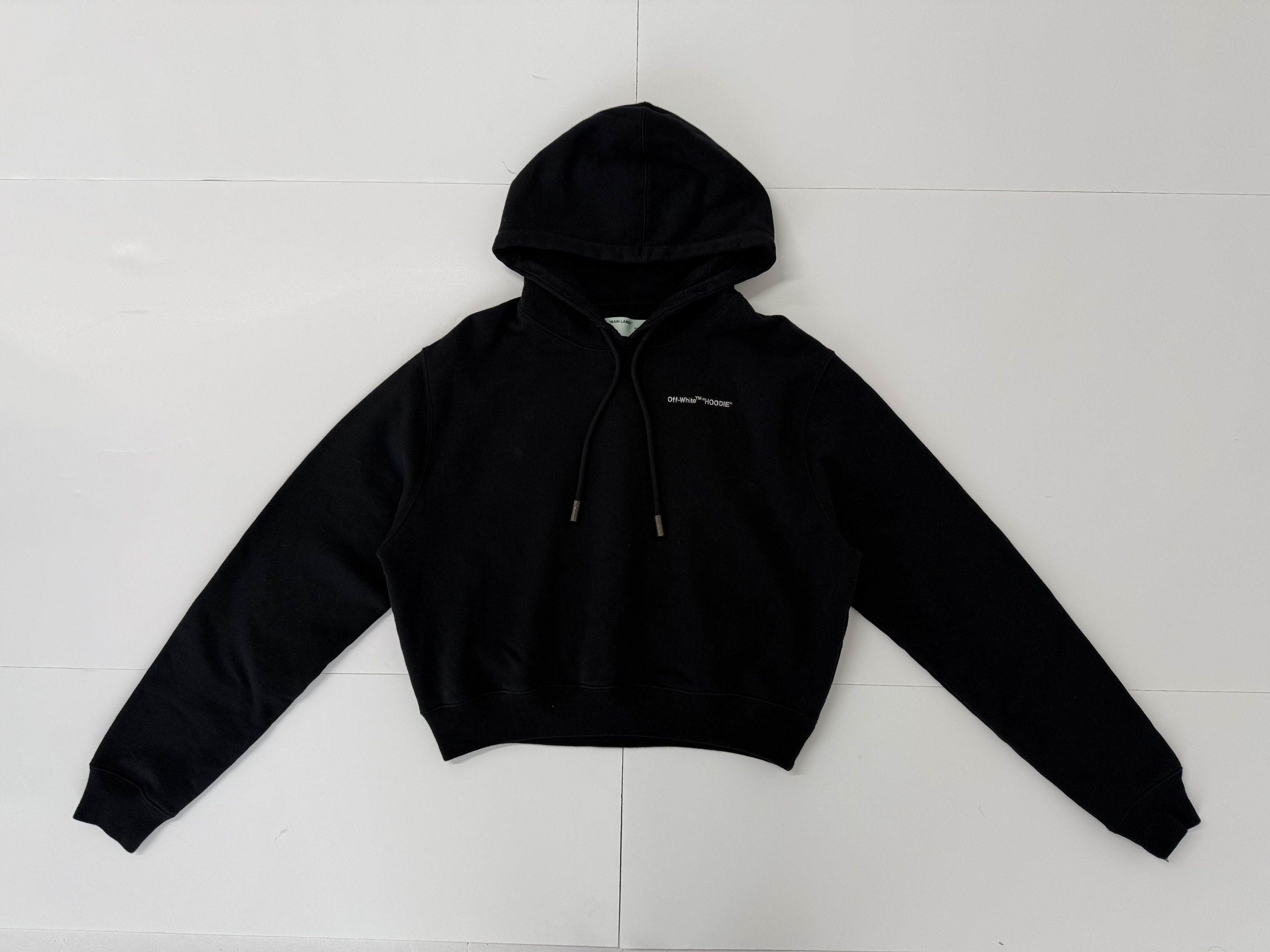 Off-White *USED* Women Off White Crop Hoodie - Black / Medium Size M / US 6-8 / IT 42-44 - 1 Thumbnail