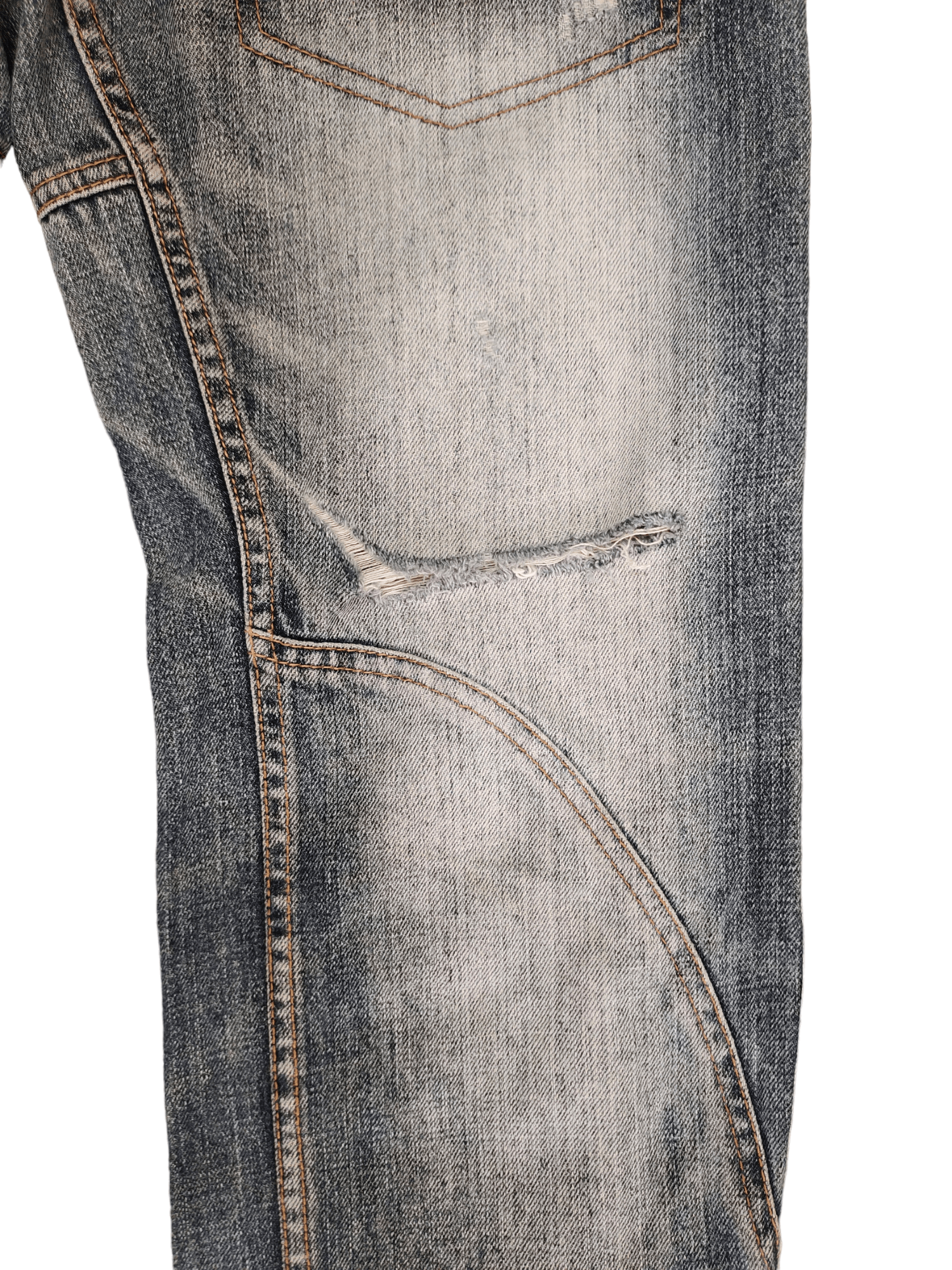 Comme des Garcons × Undercover Made In Heaven Distress Spiral Cut Denim Jean Y2k Streetwear Size US 33 - 7 Thumbnail