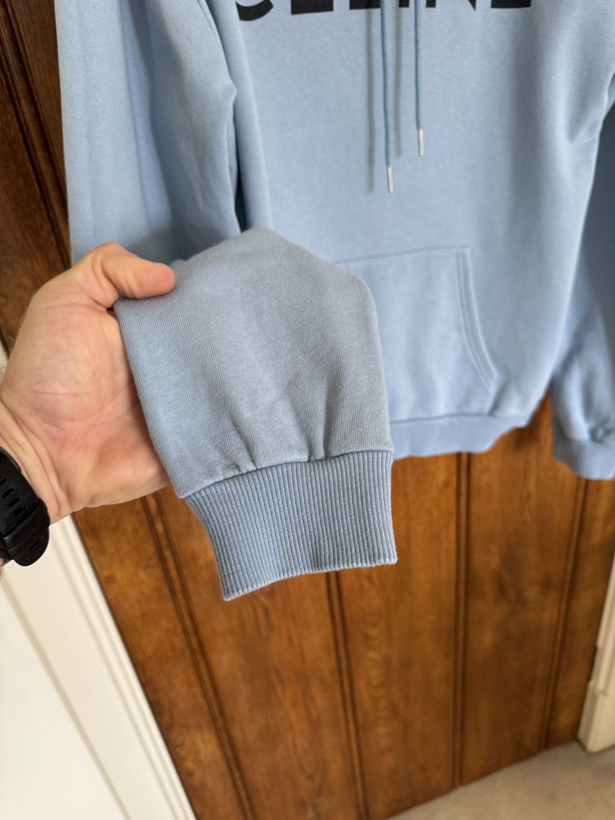 Celine Celine blue black logo hoodie Hedi Slimane grail Size US L / EU 52-54 / 3 - 13 Thumbnail