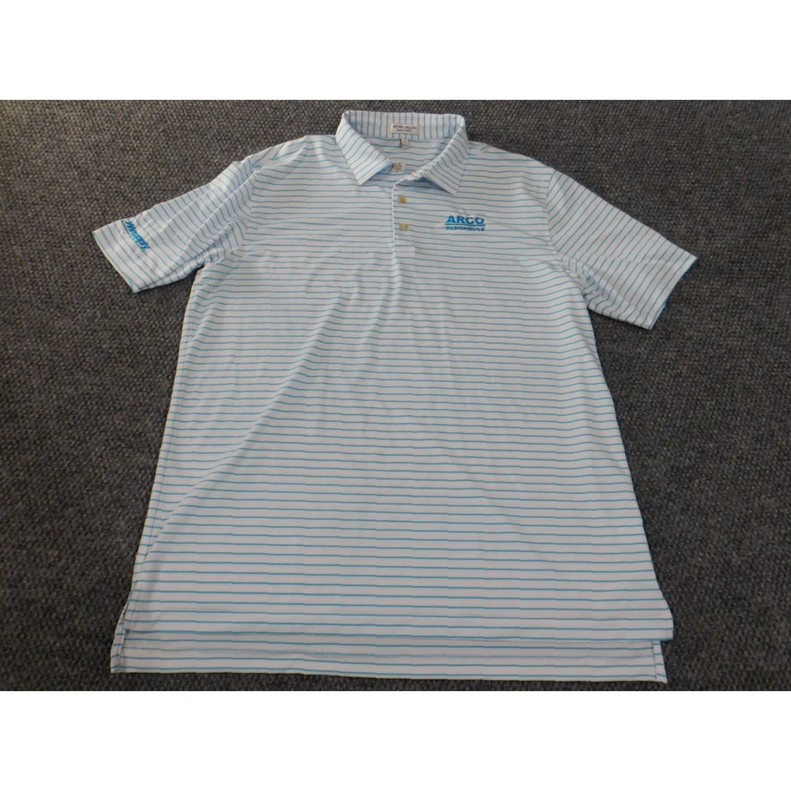 Peter Millar peter millar polo blue striped golf performance stretch short sleeve large summer comfort men Size US L / EU 52-54 / 3 - 2 Thumbnail