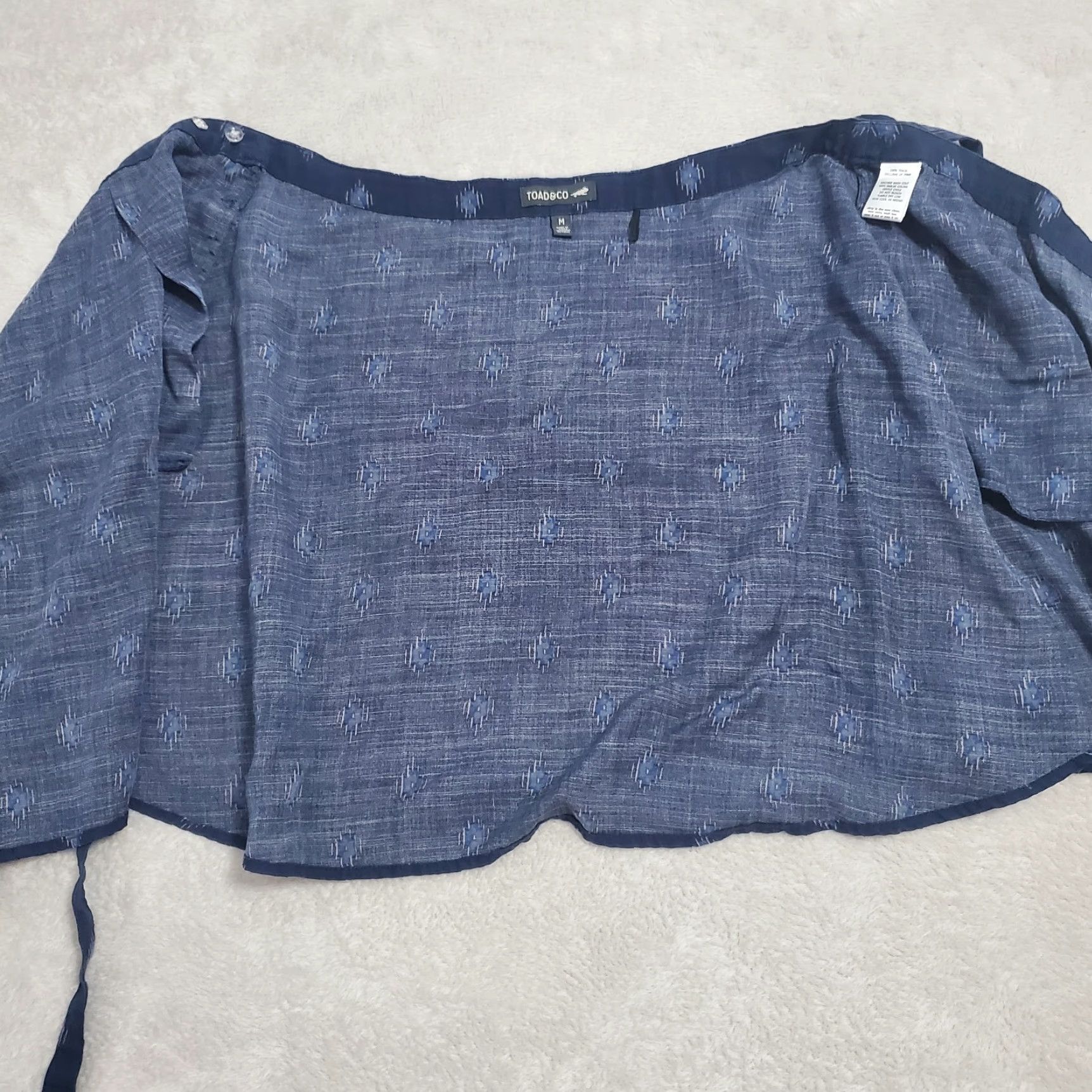 Toad&Co Toad&Co Skirt Women M Blue Print Hillrose True Wrap Tencel Mini Outdoor Beach Size 32" / US 10 / IT 46 - 6 Thumbnail