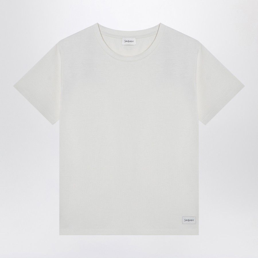 Saint Laurent Paris o1d2blof0924 Logo T-Shirt In White Size L / US 10 / IT 46 - 1 Thumbnail
