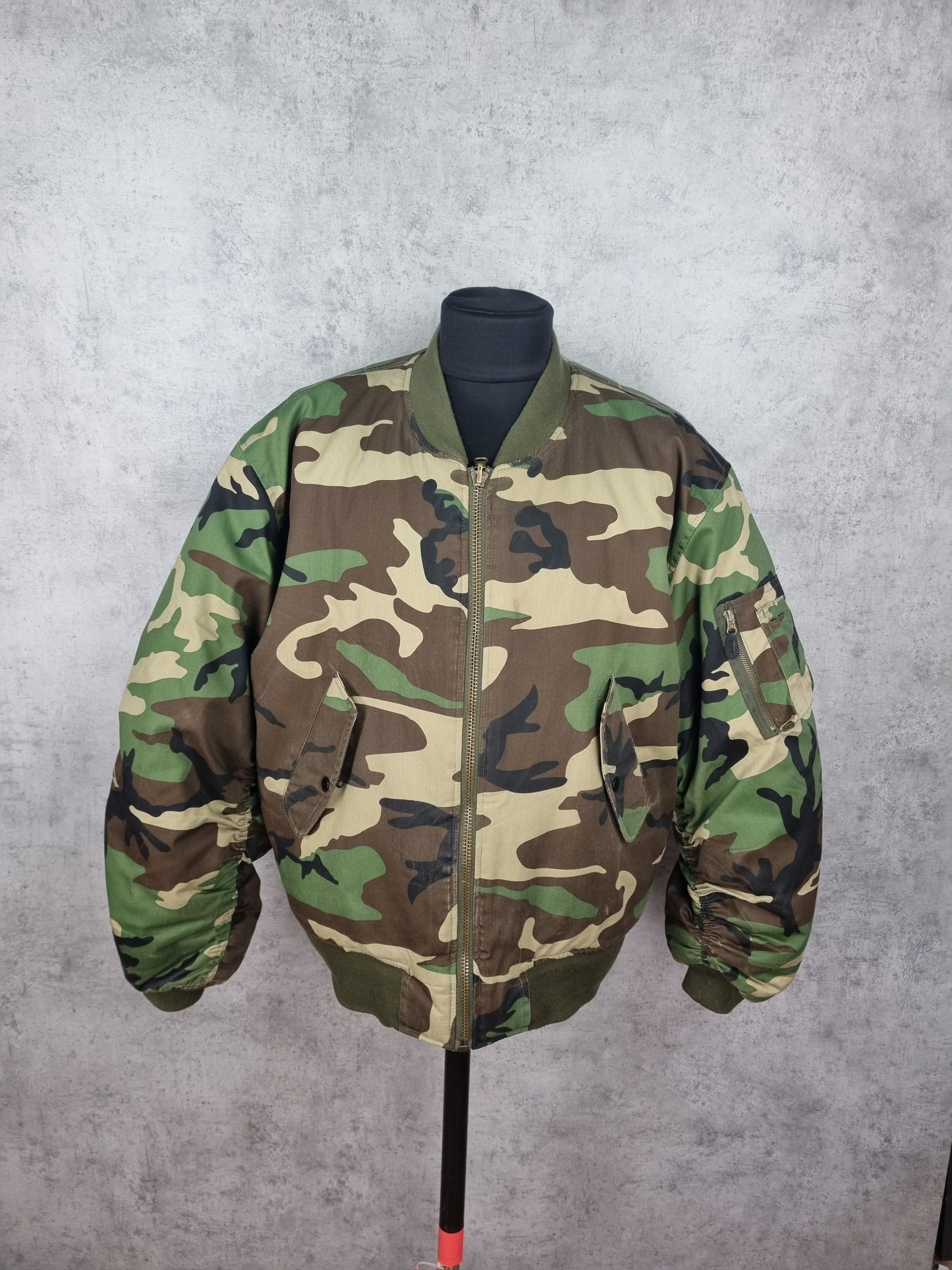 Vintage 2 Side Bomber Jacket Military Camo RAF SIMONS style Size US XL / EU 56 / 4 - 2 Thumbnail