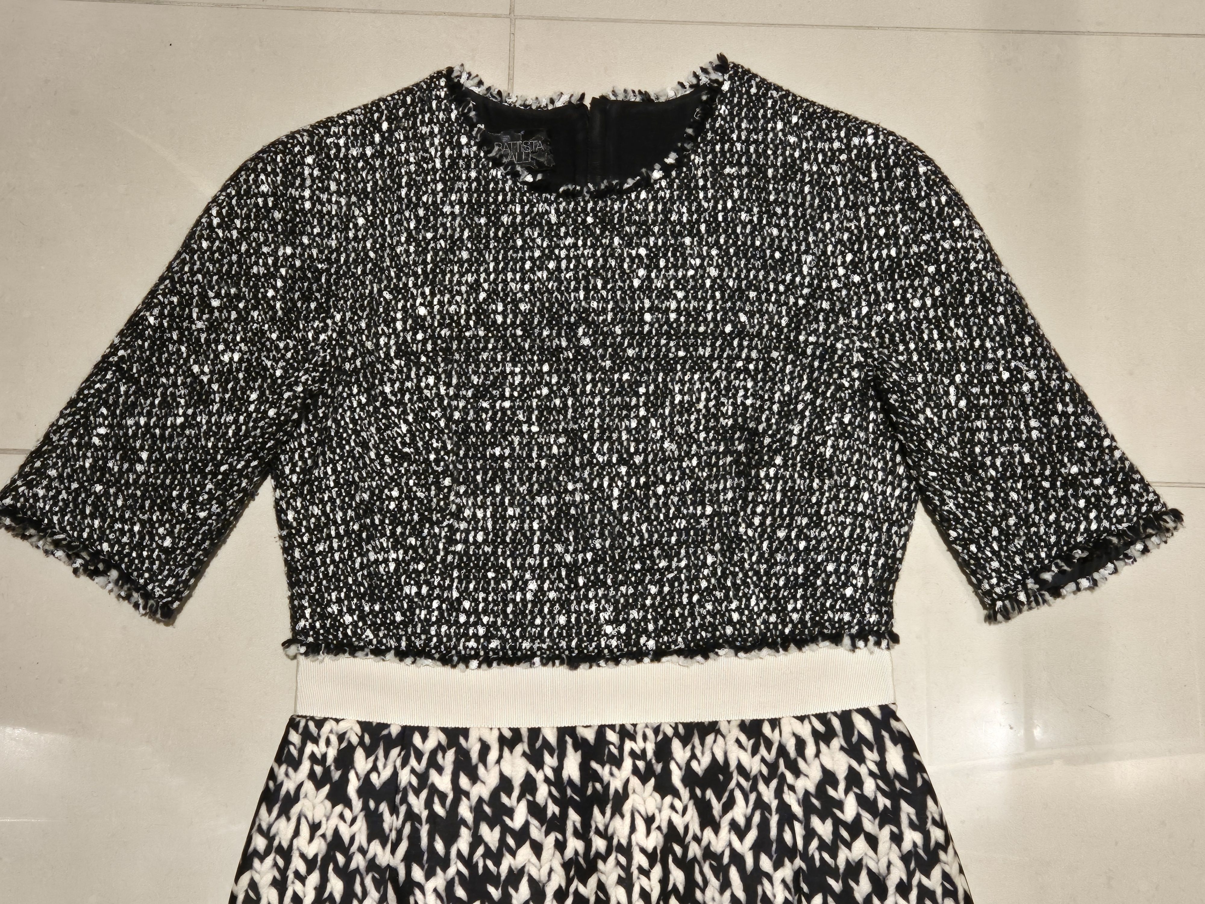 Giambattista Valli Giambattista Valli tweed/trompe l'oiell printed silk dress Size XS / US 0-2 / IT 36-38 - 6 Thumbnail