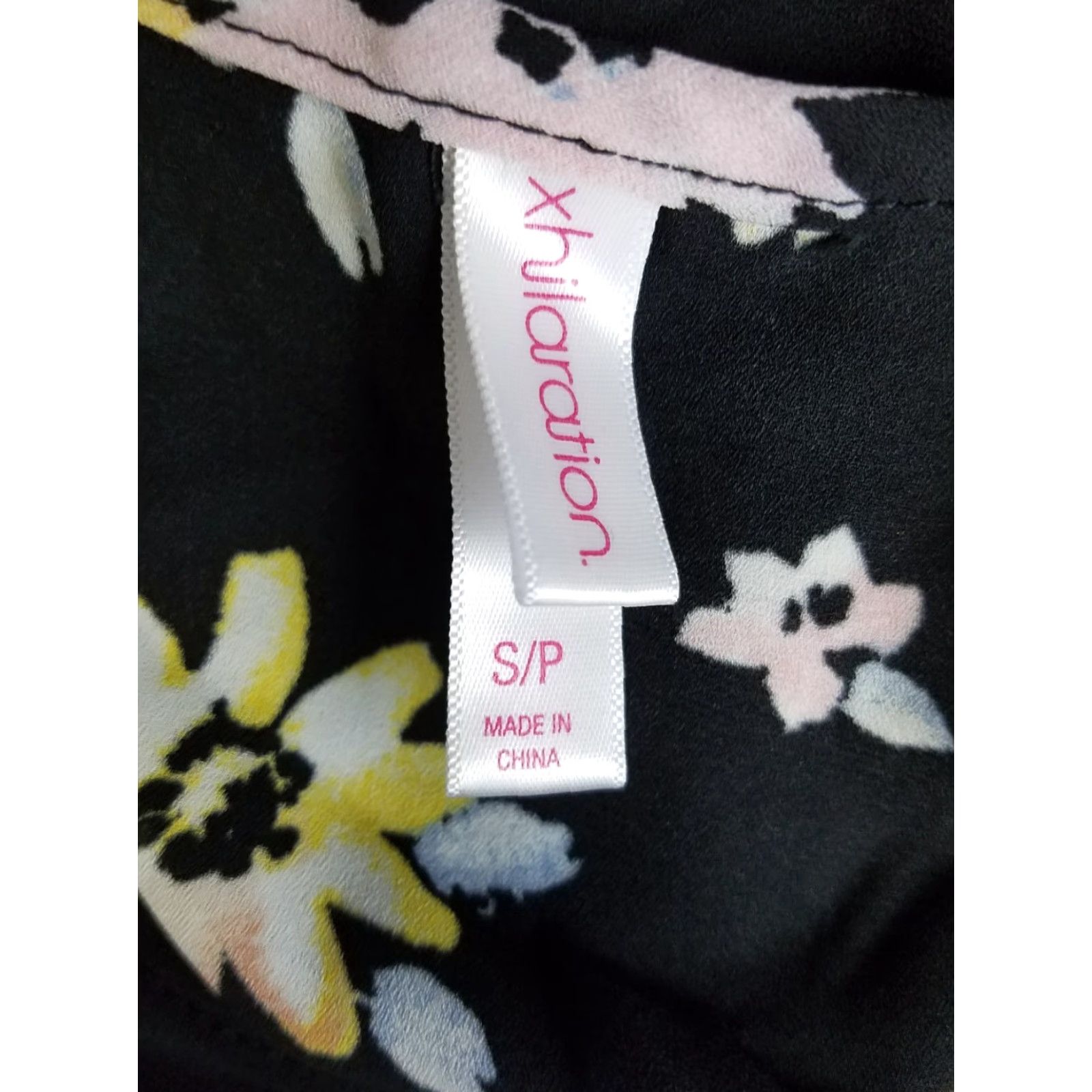 Vintage Xhilaration Dress Womens Sleeveless Sz Small Black Pink Floral Short Polyester Fit & Flare Womens 90s? Size S / US 4 / IT 40 - 4 Thumbnail