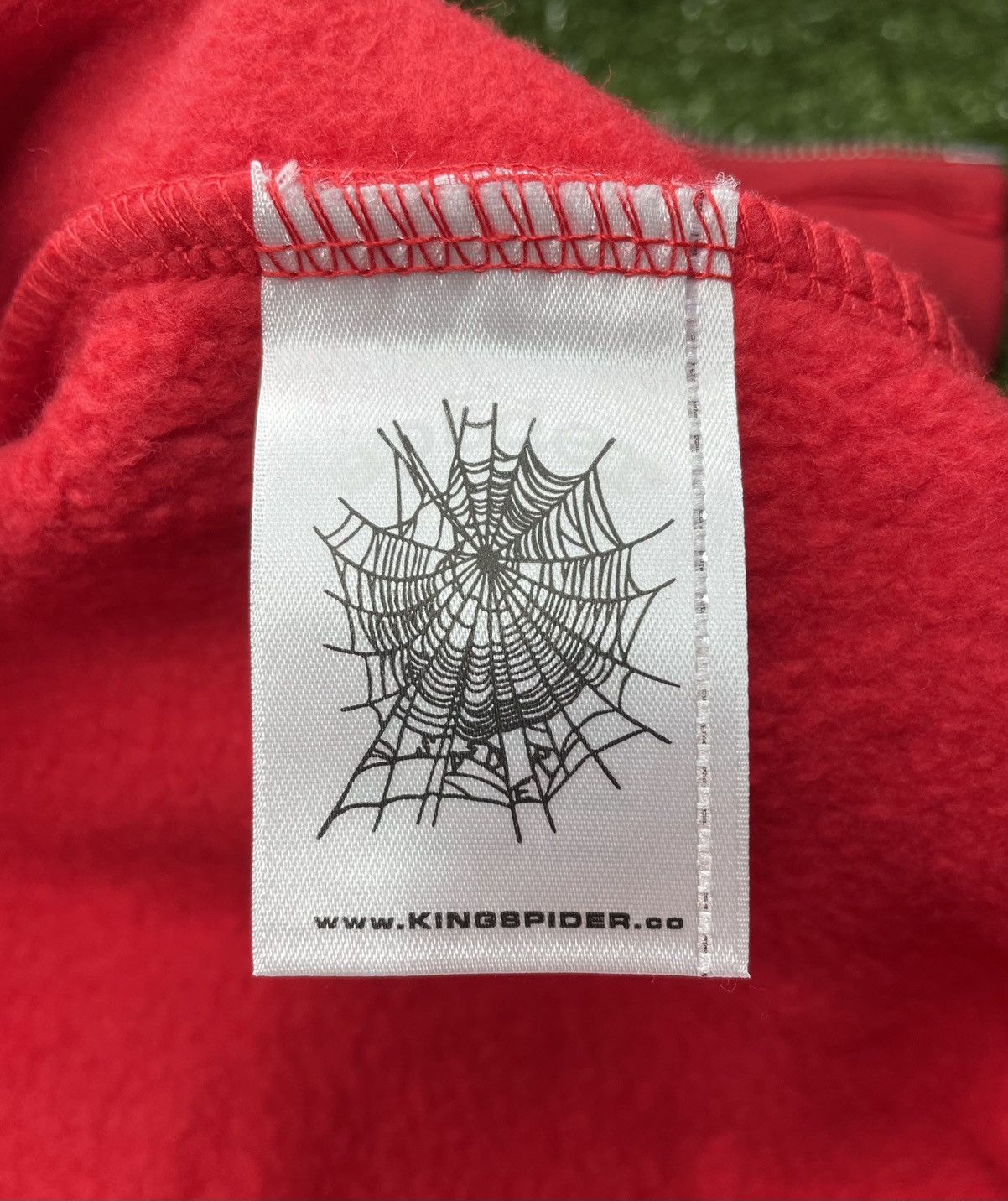 Sp5der Sp5der Worldwide Red OG Web Studded Zip Up Hoodie Size US M / EU 48-50 / 2 - 5 Thumbnail