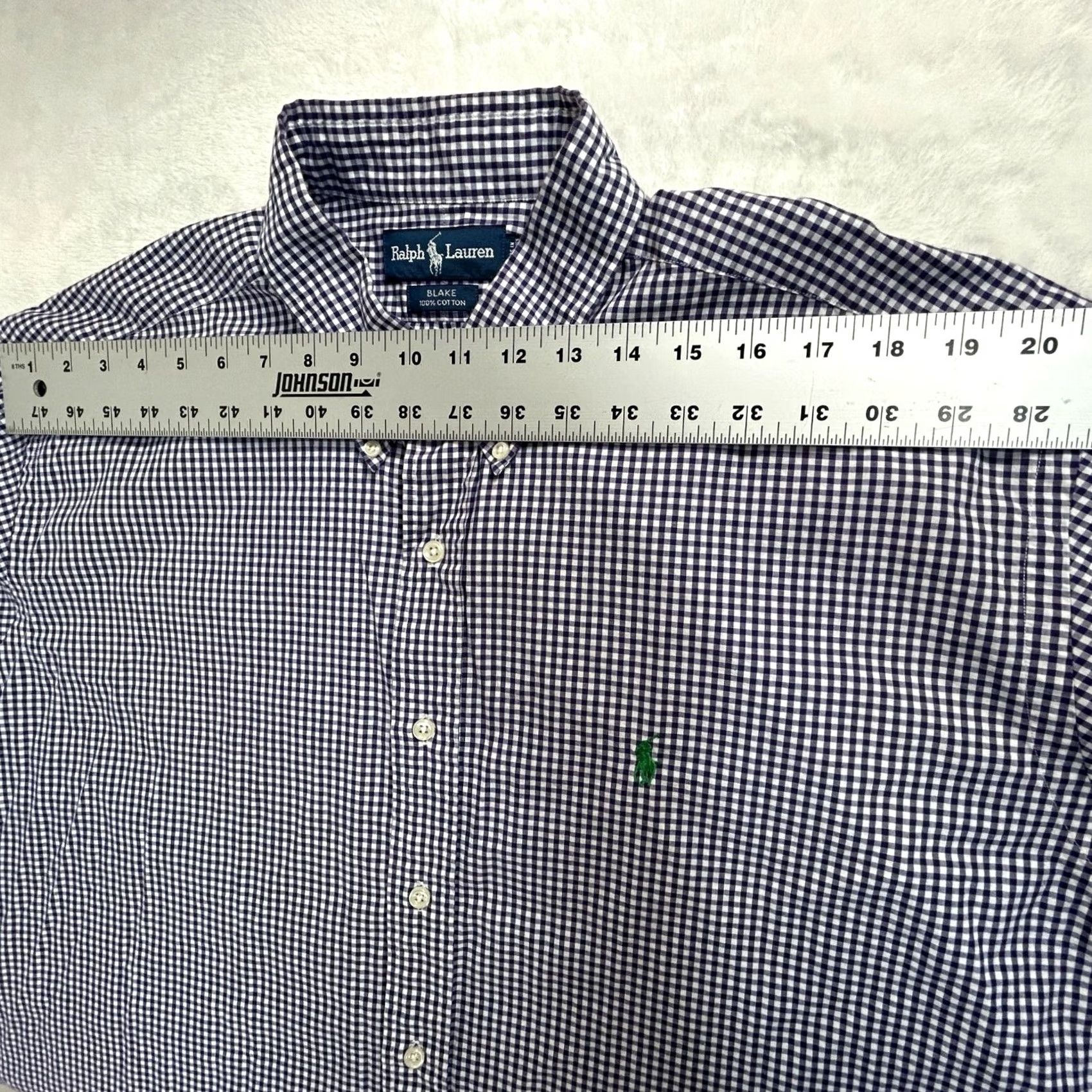 Ralph Lauren Ralph Lauren Blake Mens Gingham Button-Down Shirt XL Purple/White Short Sleeve Size US XL / EU 56 / 4 - 4 Thumbnail