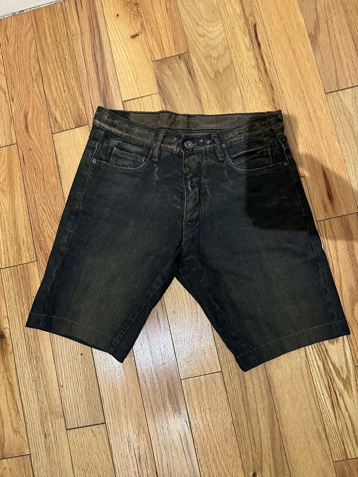 image of Rick Owens Olmar And Mirta Denim Shorts in Black, Men's (Size 30)