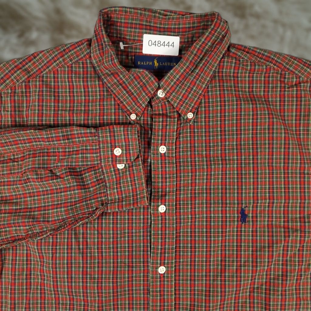 Ralph Lauren Ralph Lauren Dress Shirt Mens 18 Red Plaid Long Sleeve Button Up Size 48R - 1 Thumbnail