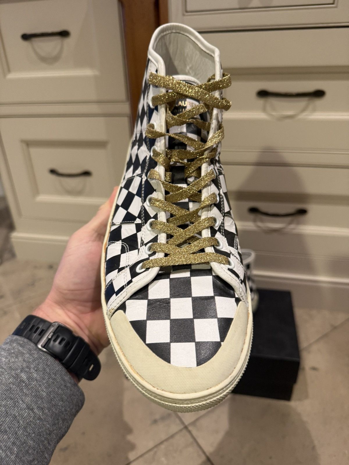 Saint Laurent Paris SS16 Saint Laurent surf sound checkered SL37 sneakers 45 Size US 12 / EU 45 - 15 Thumbnail