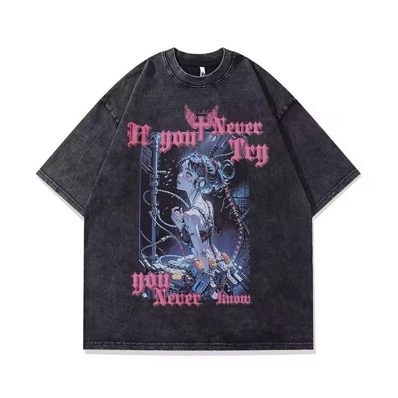Japanese Brand Streetwear Cartoon Anime Japanese Washed T Shirt Size US M / EU 48-50 / 2 - 1 Thumbnail
