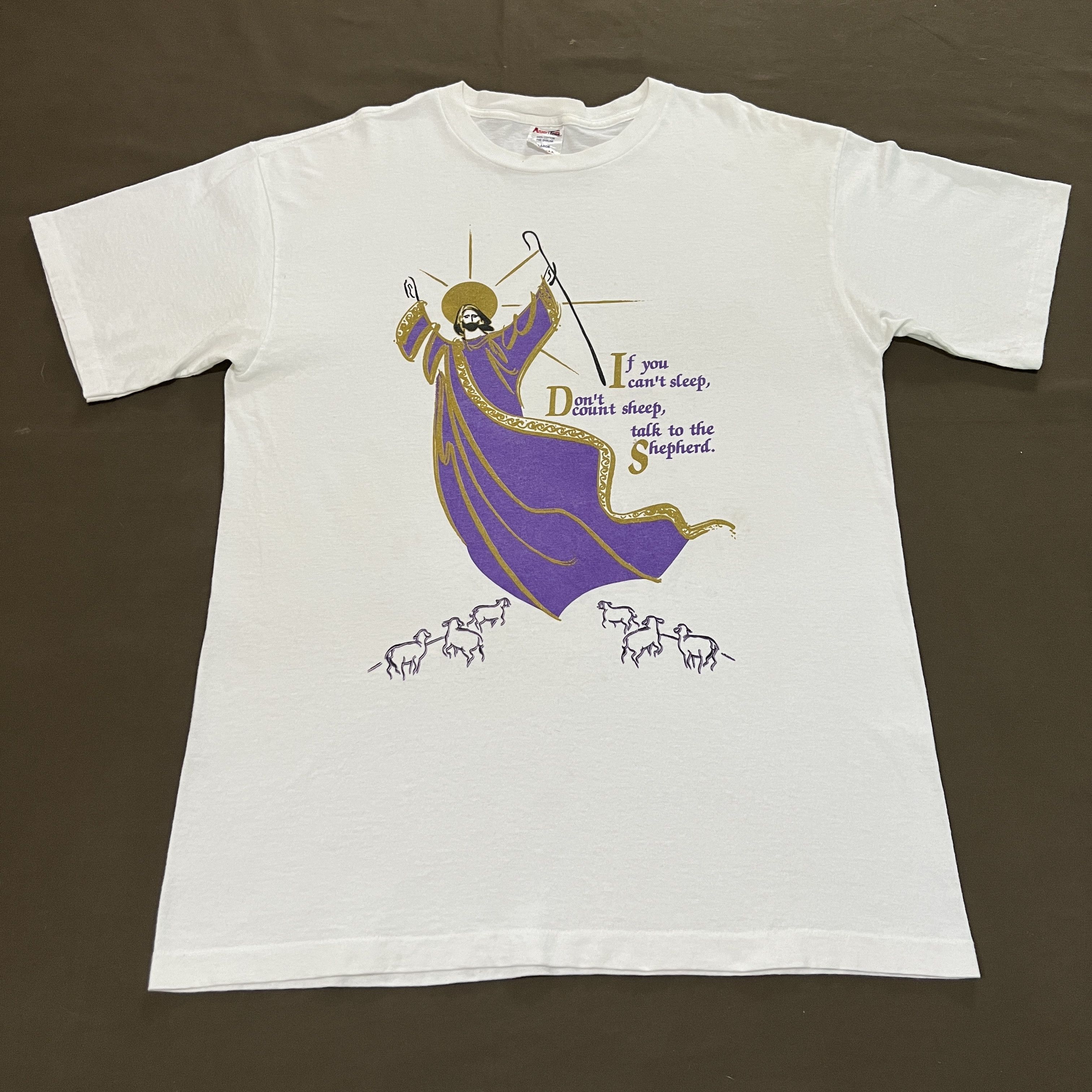 Vintage Vintage 90s Jesus God Holy Bible Tee Single Stitch Size US L / EU 52-54 / 3 - 3 Thumbnail