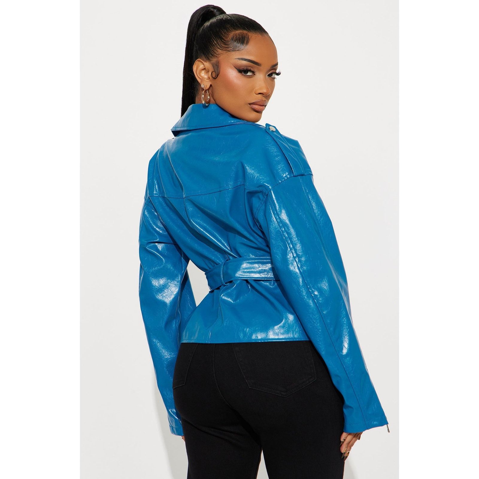Other Moving On Faux Leather Moto Jacket - Teal - Size 1X Size XL / US 12-14 / IT 48-50 - 5 Thumbnail