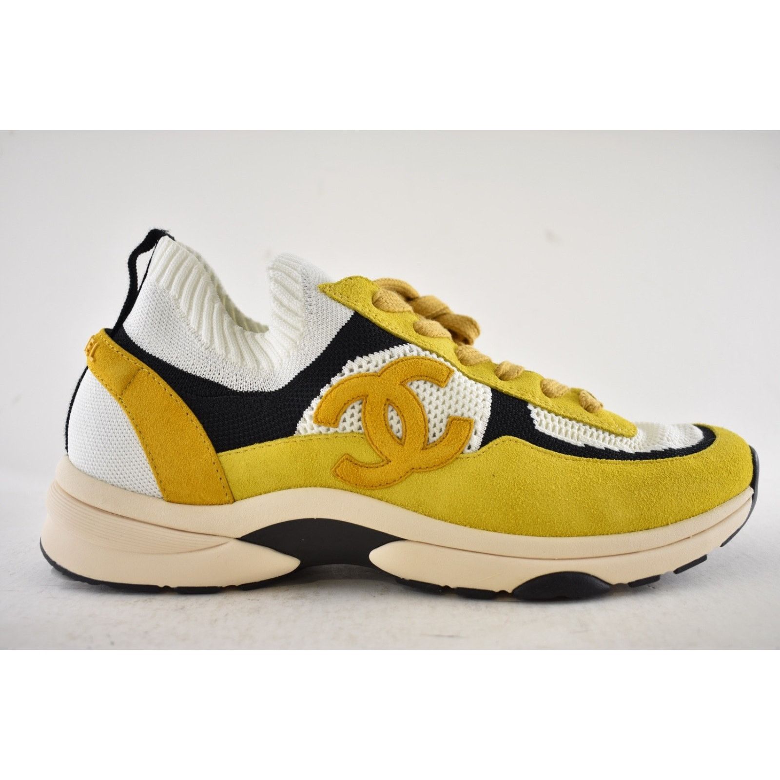Chanel Mens Suede Knit CC Logo Low Trainer Sneaker Size US 11 / EU 44 - 2 Thumbnail