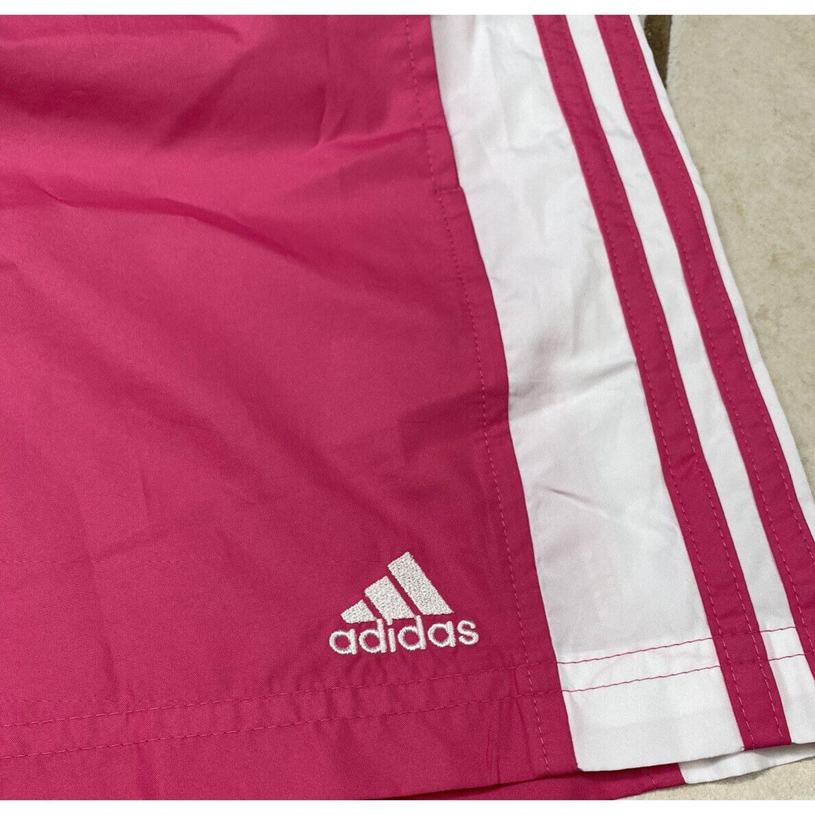 Adidas adidas Women's Unlined 3-Stripes Shorts Pink White Small Size 27" / US 4 / IT 40 - 2 Thumbnail