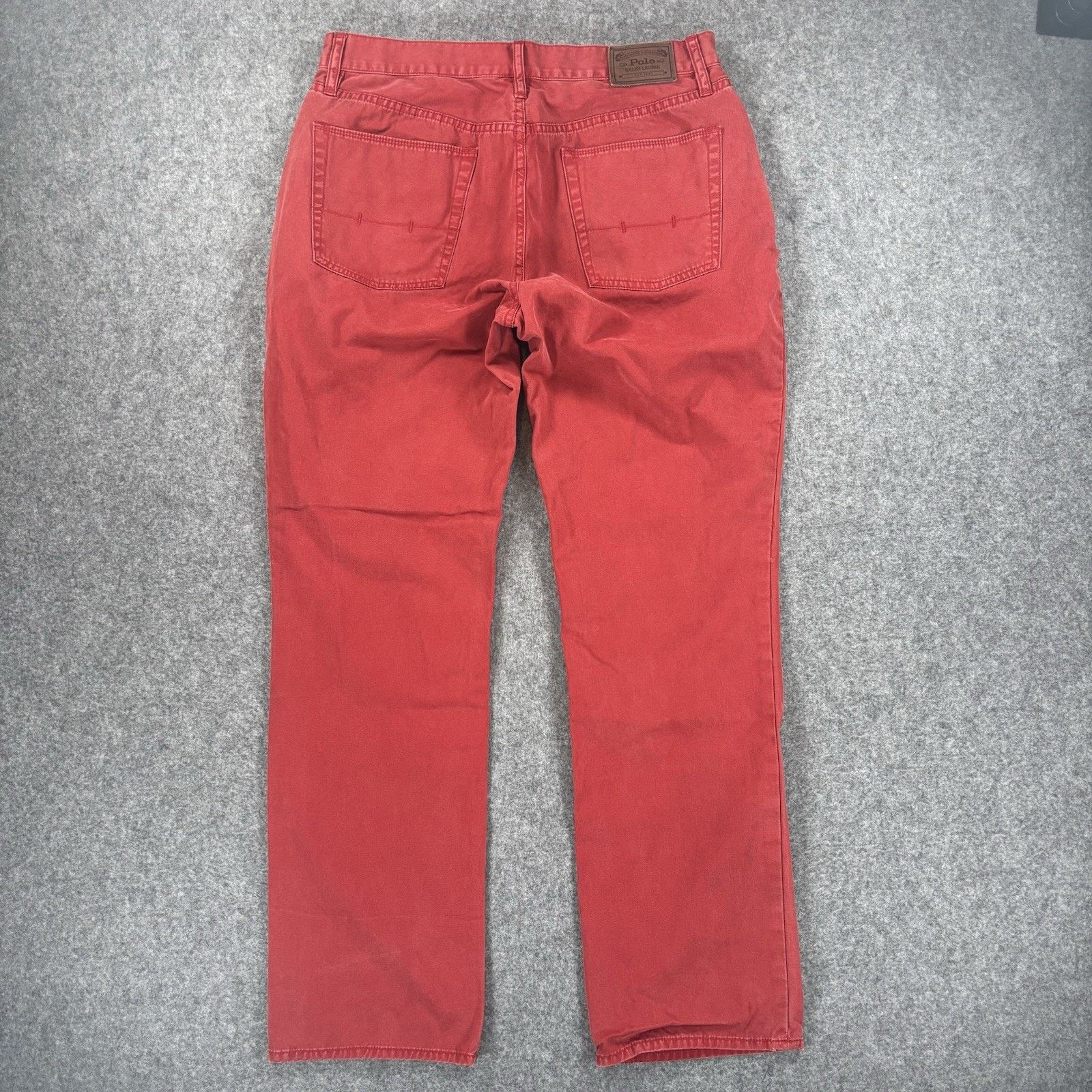 Polo Ralph Lauren Polo Ralph Lauren Red Dungarees Pants 35x32 Straight Leg Size US 35 - 7 Thumbnail