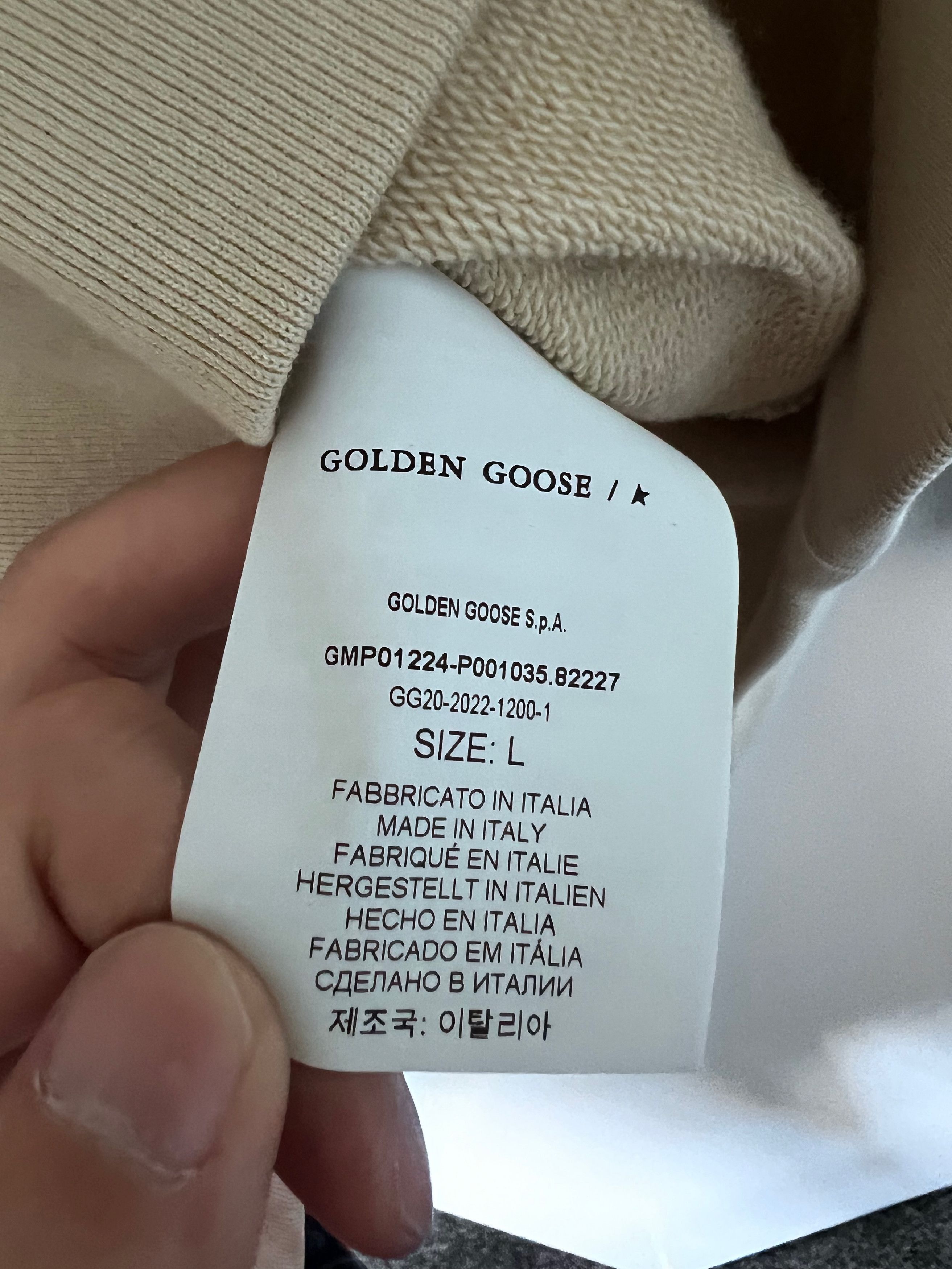 Golden Goose Beige Lettering Hoodie Size US L / EU 52-54 / 3 - 3 Thumbnail