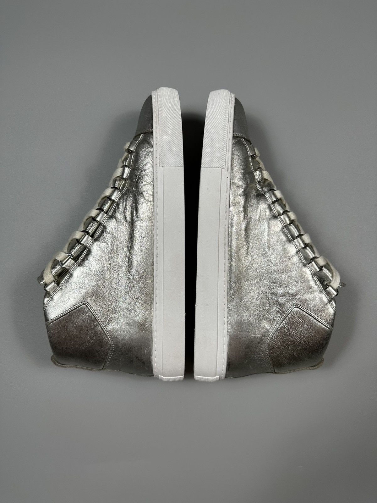 Balenciaga Balenciaga Arena High Metallic Silver Sneakers Grailed