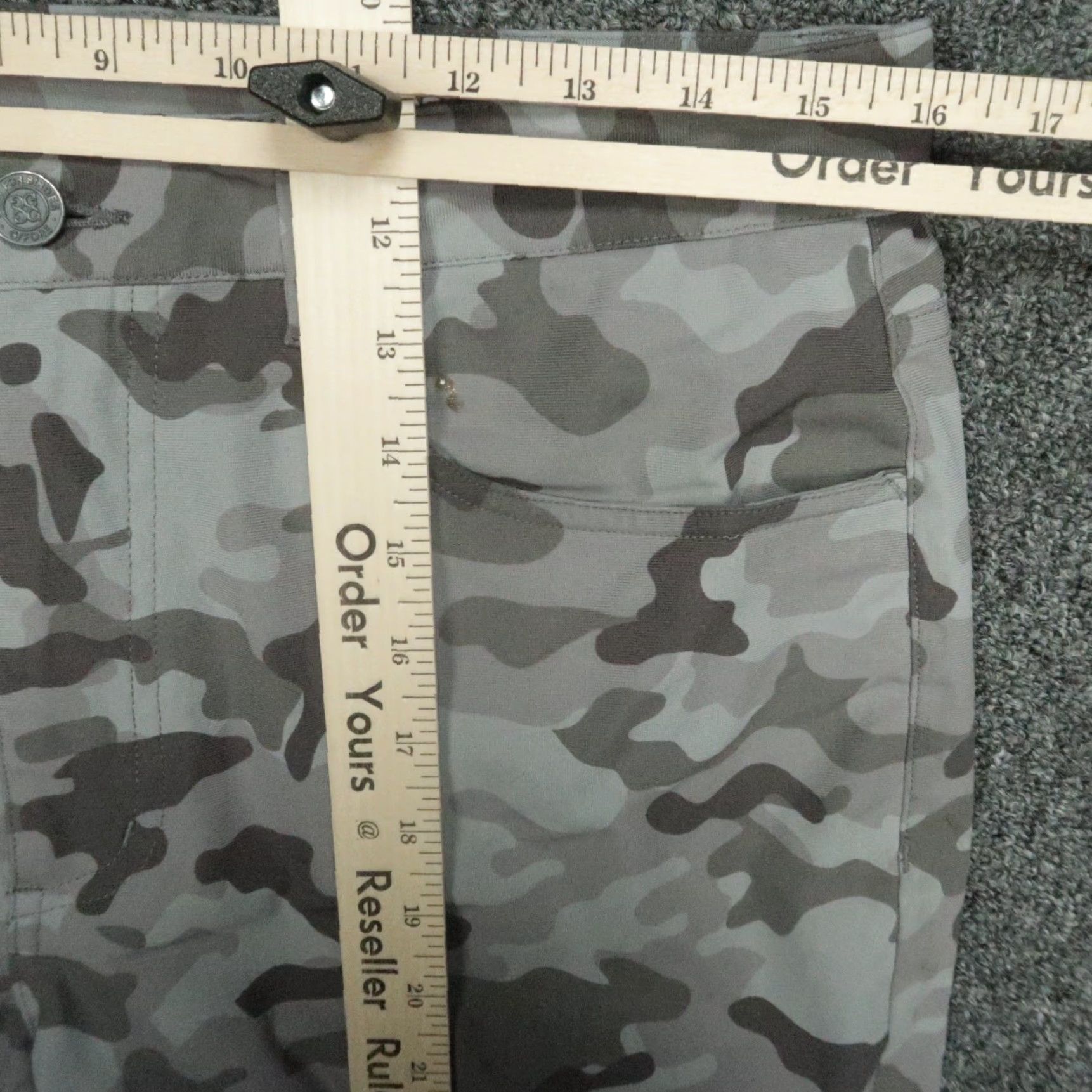 G/FORE G/Fore Pants Mens 32x32 Gray Camo Performance 5-Pocket Golf Chino Trouser Shirt Size US 32 / EU 48 - 7 Thumbnail
