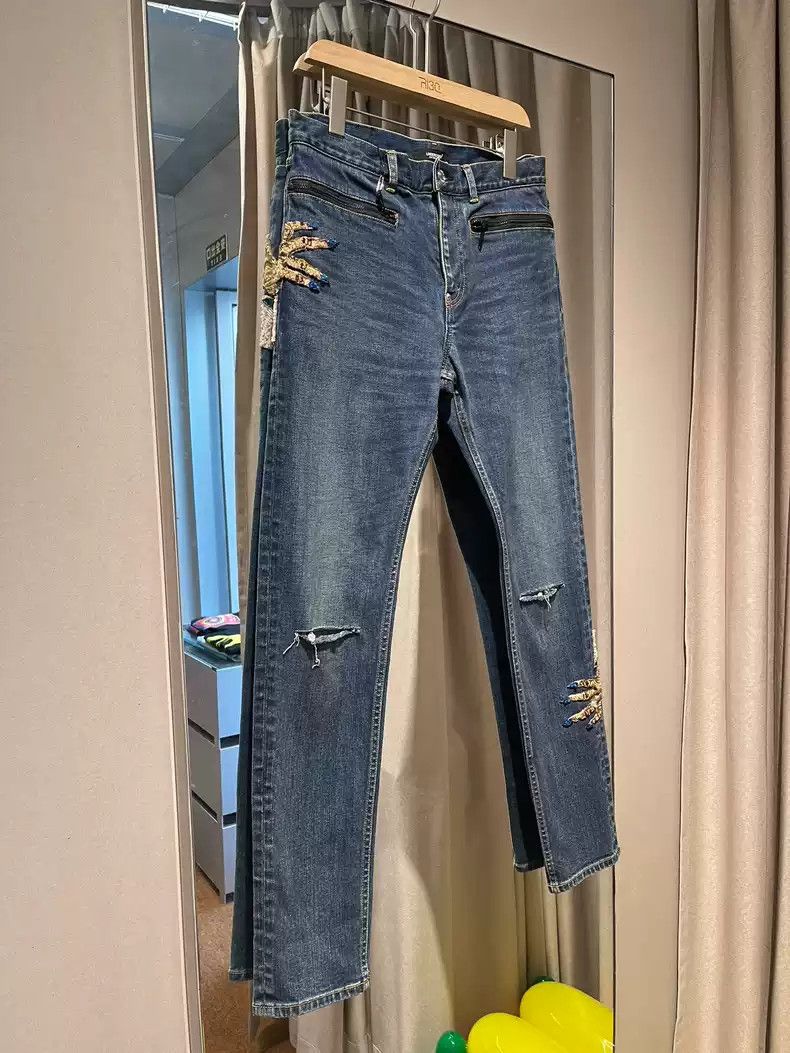 Undercover Undercover Classic ghost hand blue jeans Size US 34 / EU 50 - 1 Thumbnail