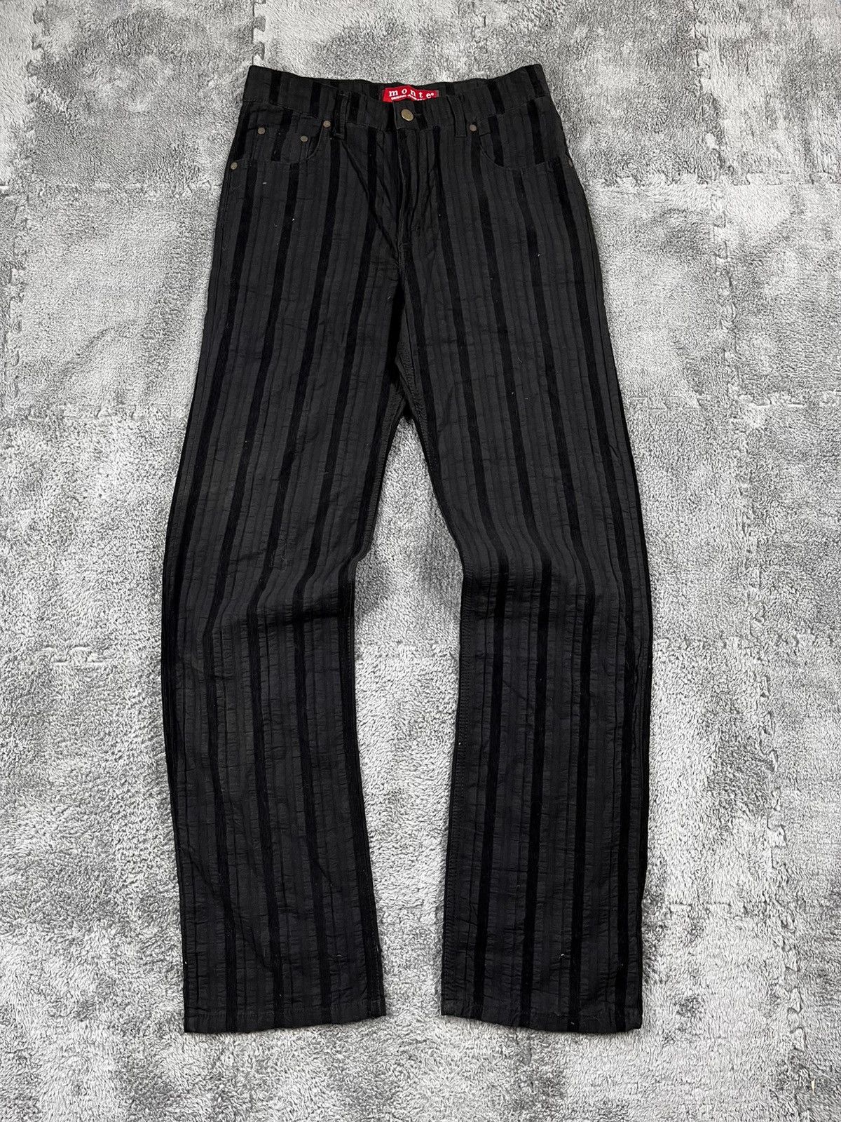 Vintage Vintage 90s striped straight avantgarde pants oldmoney Size US 32 / EU 48 - 2 Thumbnail