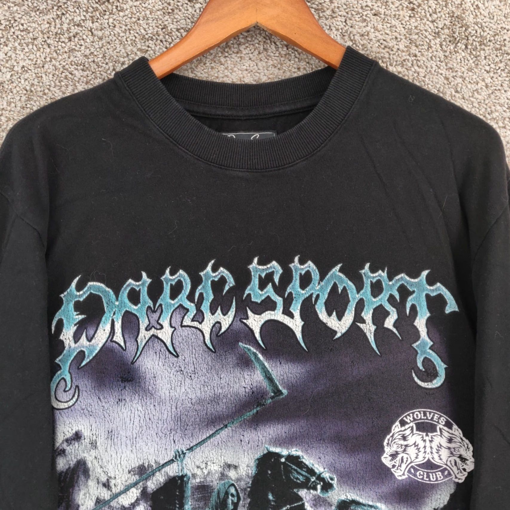 Darc Sport Darc Sport Wolves Club Shirt Mens L Long Sleeve Cotton Black Crew Neck Graphic Print - Regular Fit Sports Theme Д Size US L / EU 52-54 / 3 - 2 Thumbnail