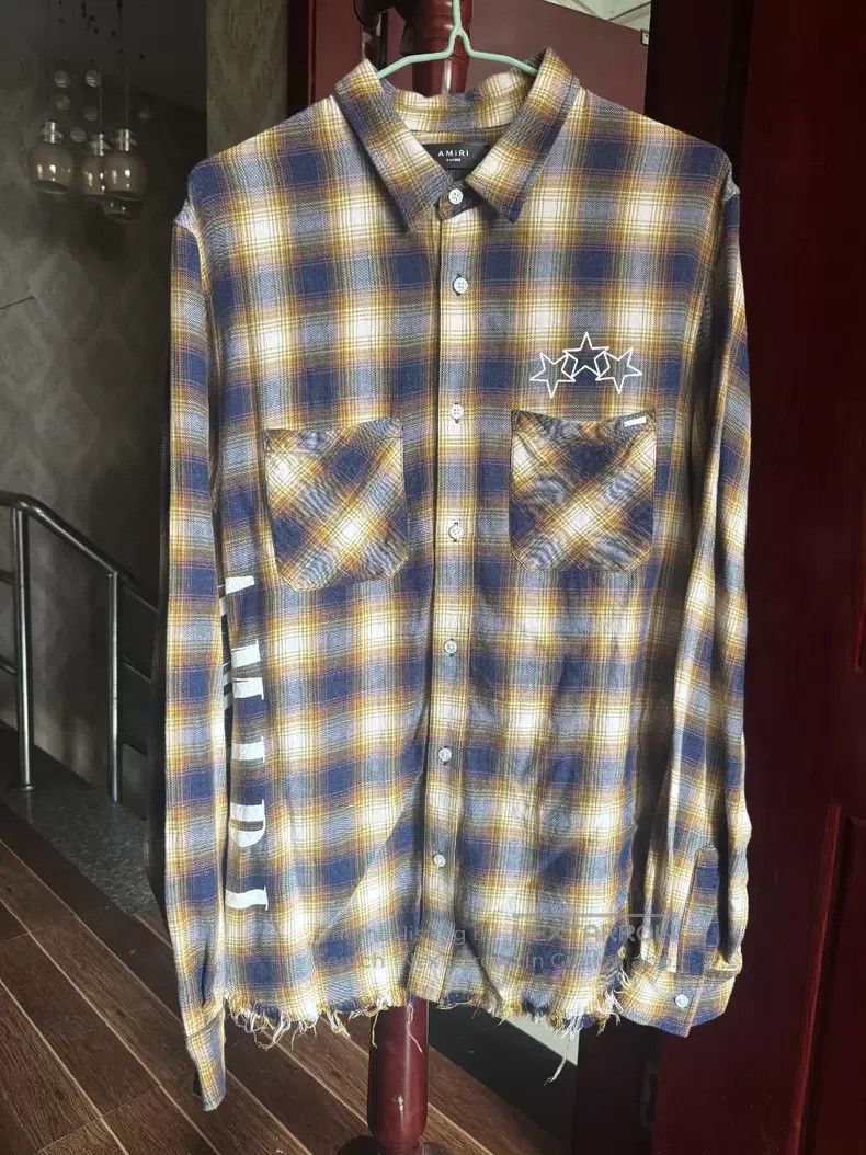 Amiri Amiri Striped knitted print worn shirt Size US XL / EU 56 / 4 - 1 Thumbnail