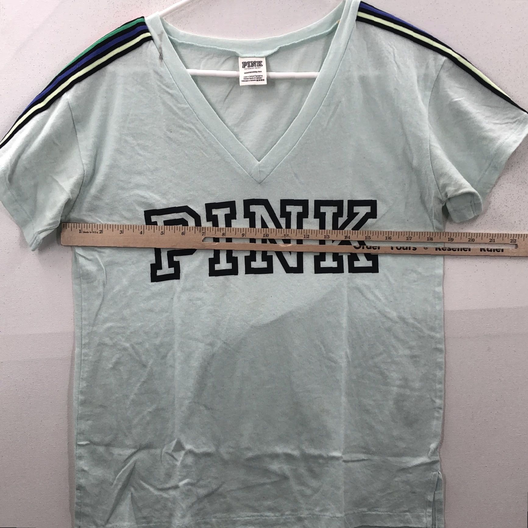 Victoria's Secret Victoria's Secret Shirt Womens XS Blue V-Neck Short Sleeve Pullover T Shirt Size XS / US 0-2 / IT 36-38 - 2 Thumbnail