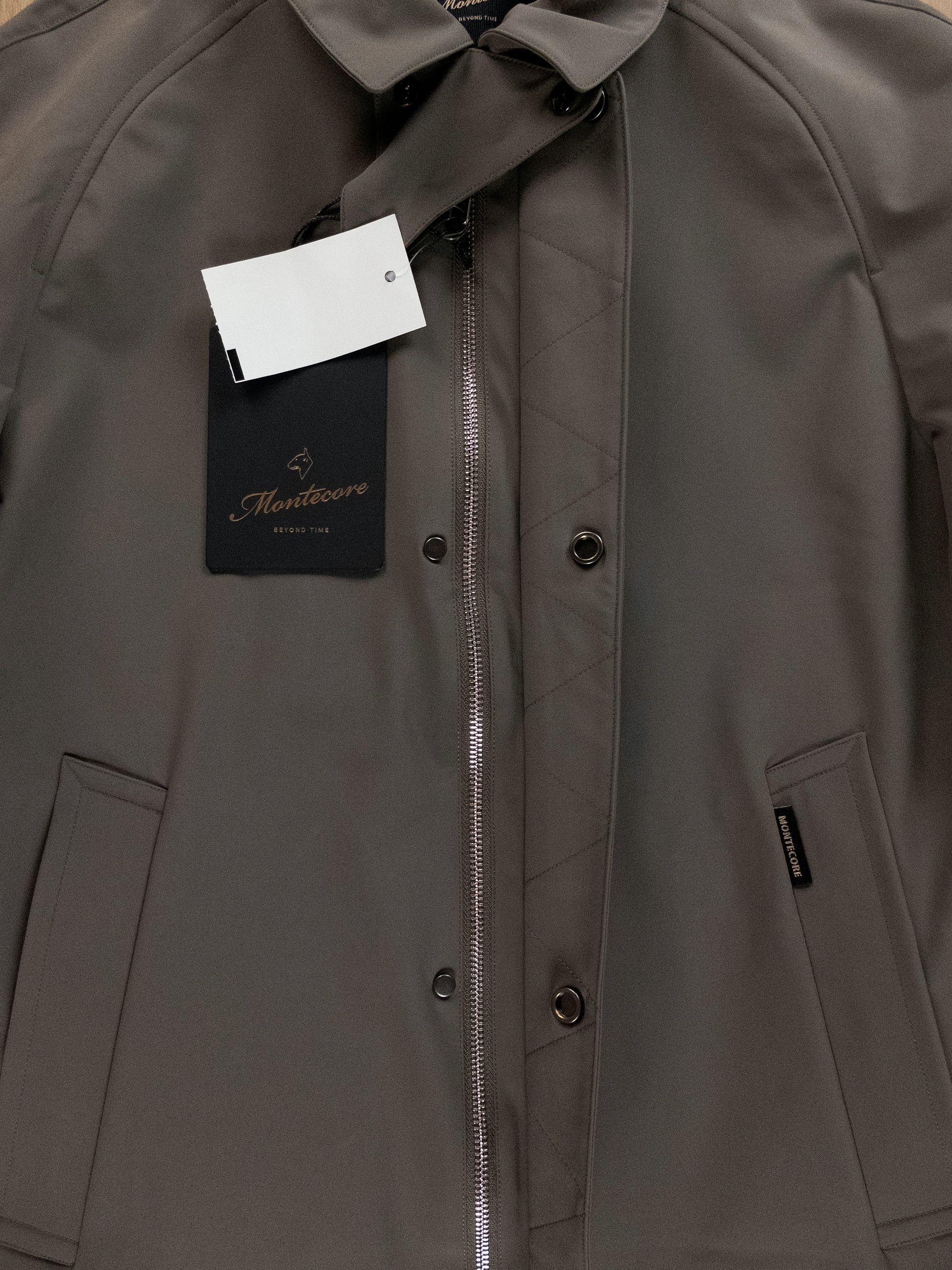 MONTECORE Italy khaki green nylon coat jacket Large