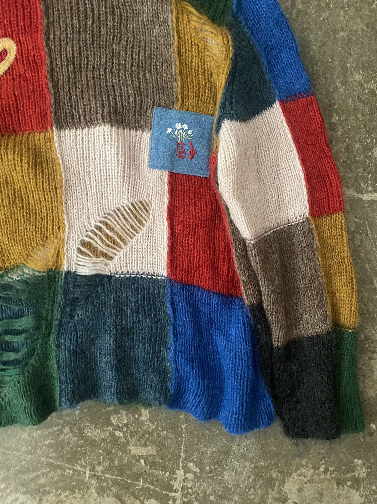 Japanese Brand Khoki Damaged Knit Sweater Sillage Kapital Visvim Boro Kuon Size US XL / EU 56 / 4 - 3 Thumbnail
