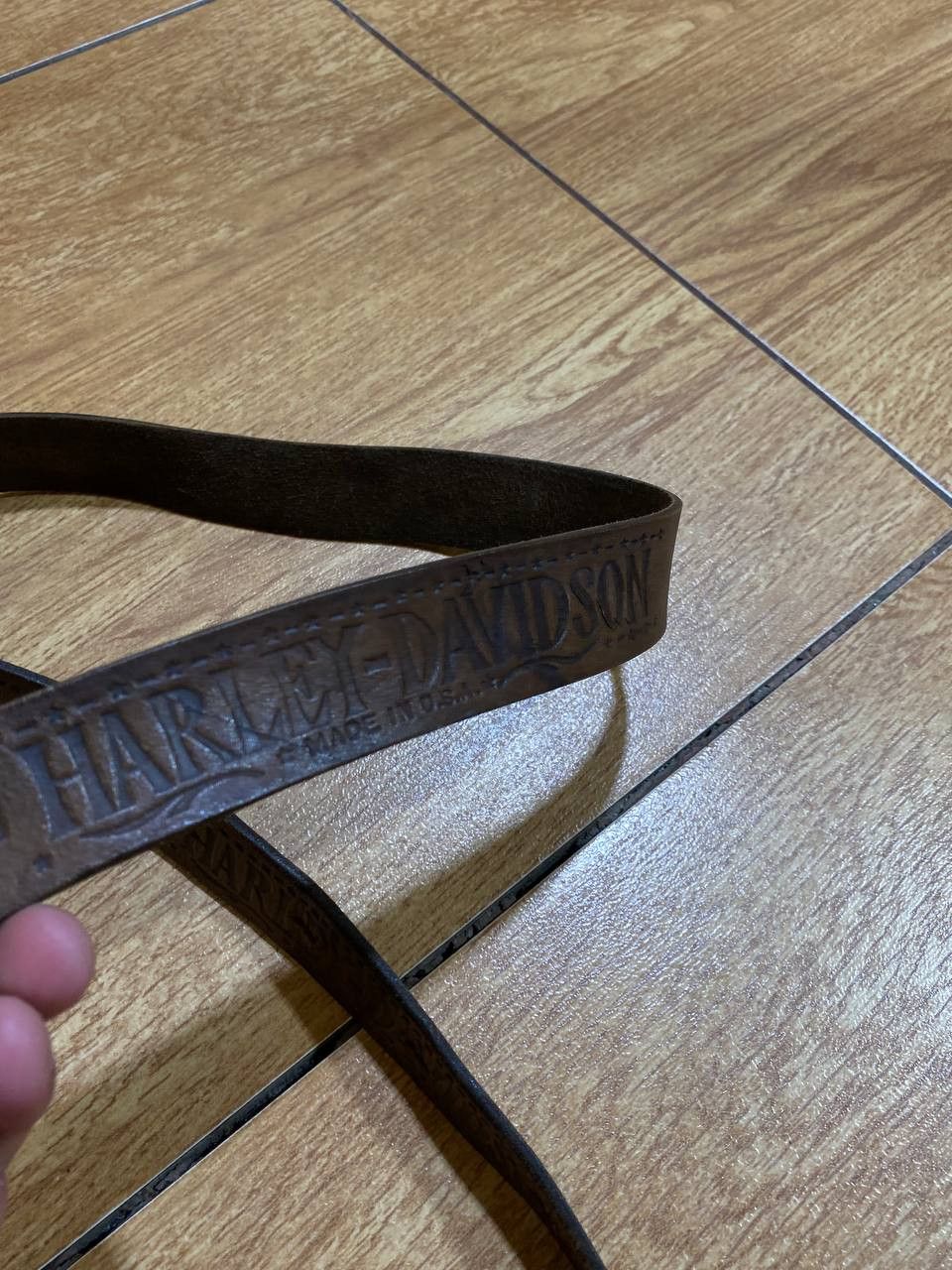 Harley Davidson Belt brown Vintage Harley Davidson big logo Streetwear Y2K Size ONE SIZE - 13 Thumbnail