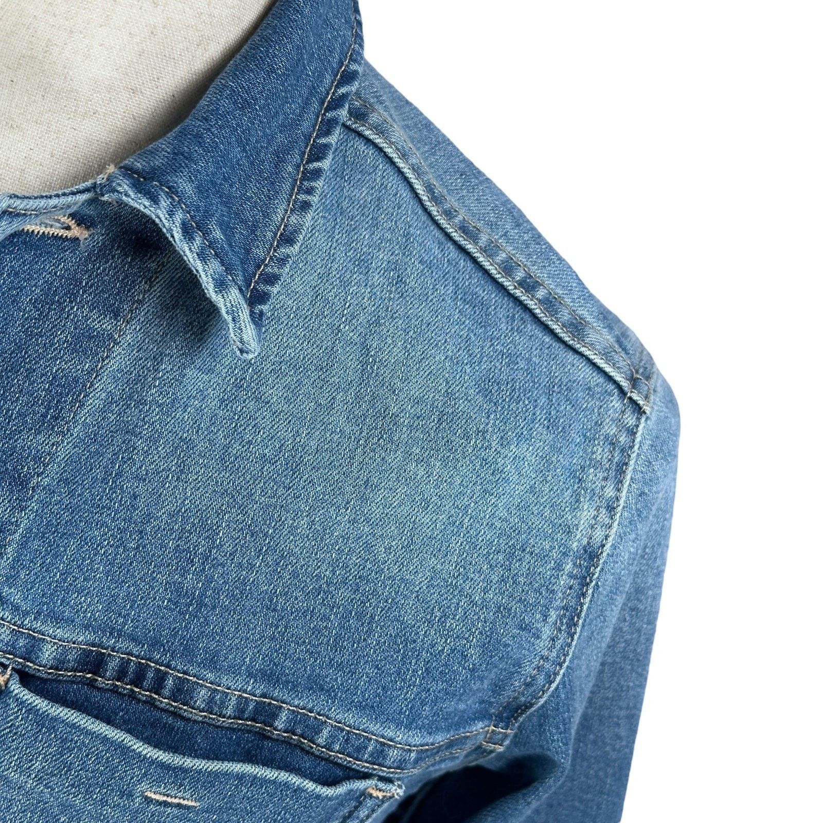 L'AGENCE L'Agence Janelle Denim Jacket Women XS Alamo Blue Raw New Size XS / US 0-2 / IT 36-38 - 3 Thumbnail