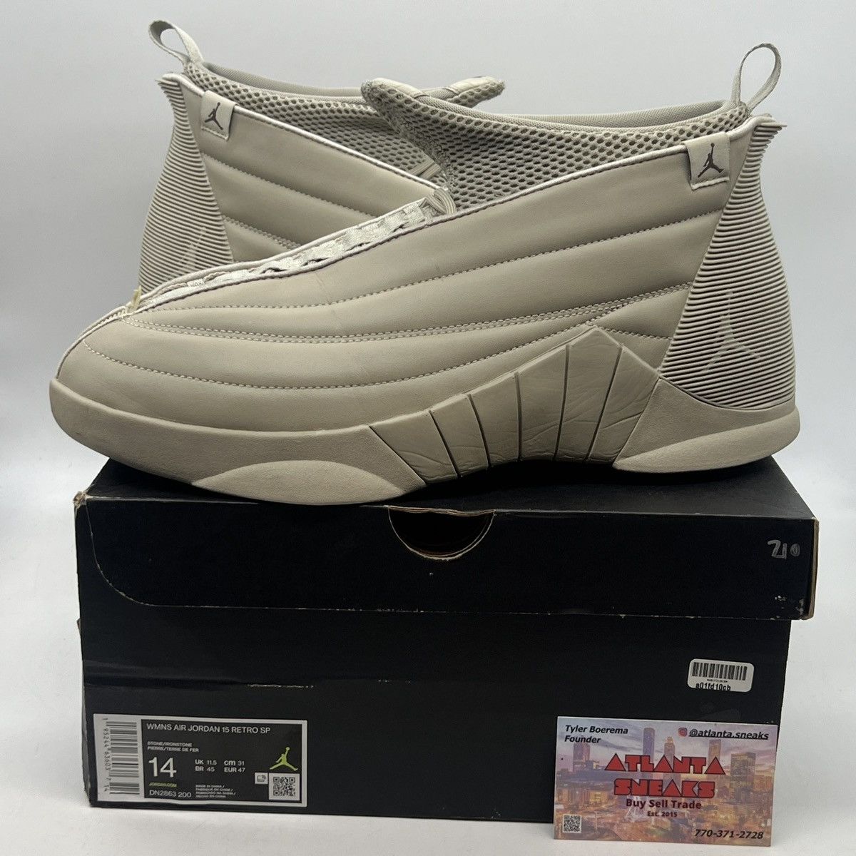 image of Billie Eilish X Wmns Air Jordan 15 Shoes in Tan, Men's (Size 14)