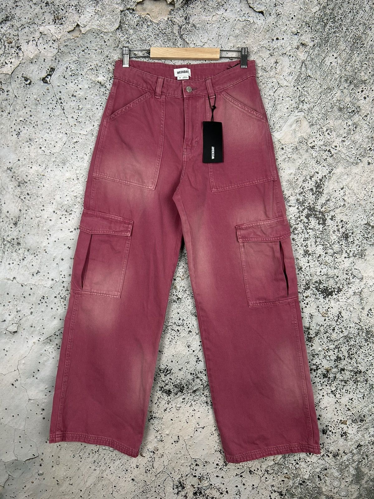 Weekday Weekday Pink Cargo Jeans Streetwear Baggy Rap Skate Size 26" / US 2 / IT 38 - 1 Thumbnail
