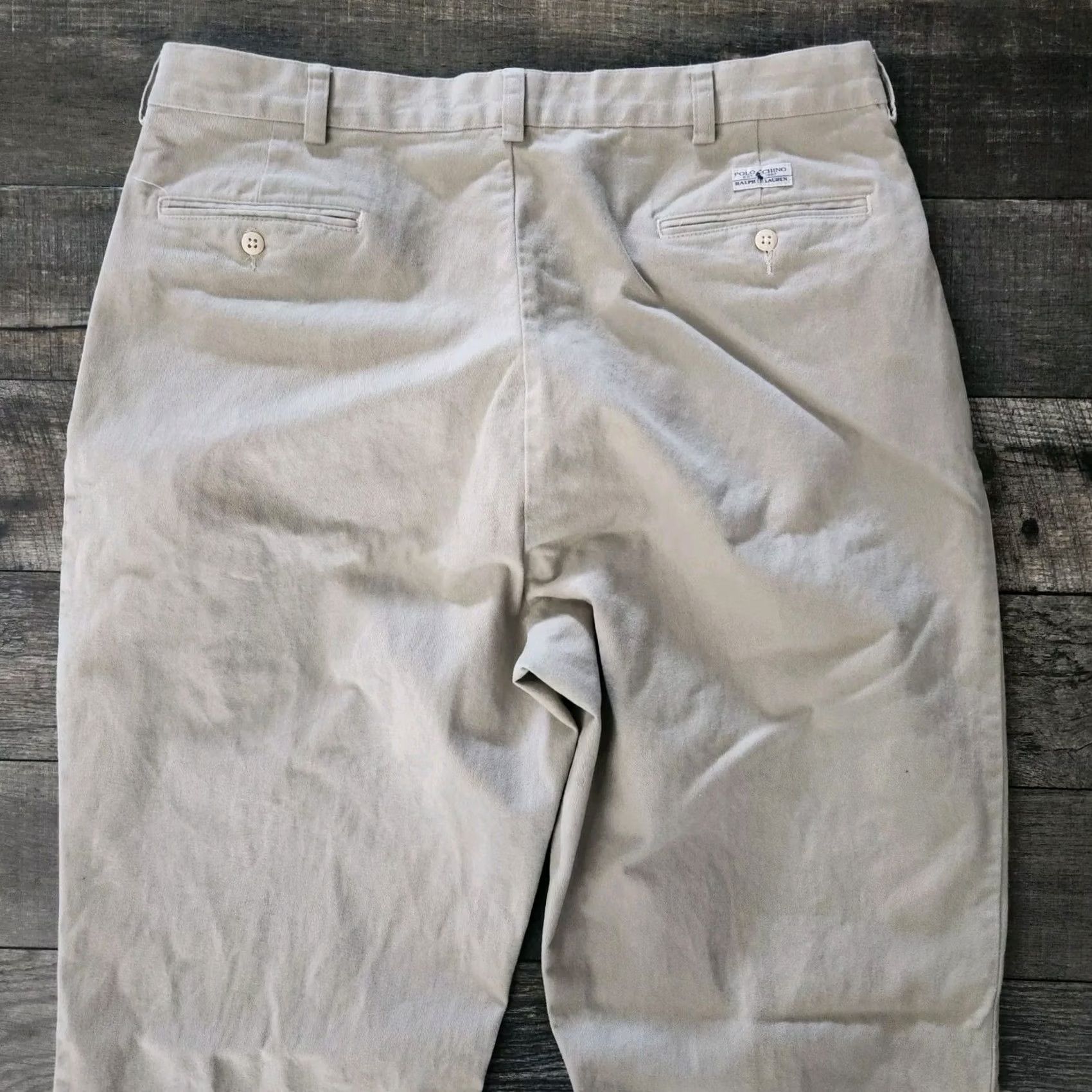 Polo Ralph Lauren VTG Polo Ralph Lauren Pants Mens 38x34 Tan Classic Chino Flat Cuff Casual Work Mens Regular Size US M / EU 48-50 / 2 - 7 Thumbnail