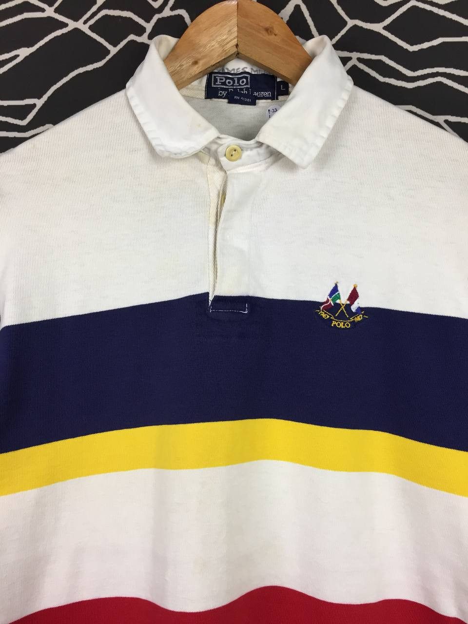 Polo Ralph Lauren Vtg Polo Ralph Lauren Embroidered Logo Rugby Polo Tee Size US L / EU 52-54 / 3 - 3 Thumbnail