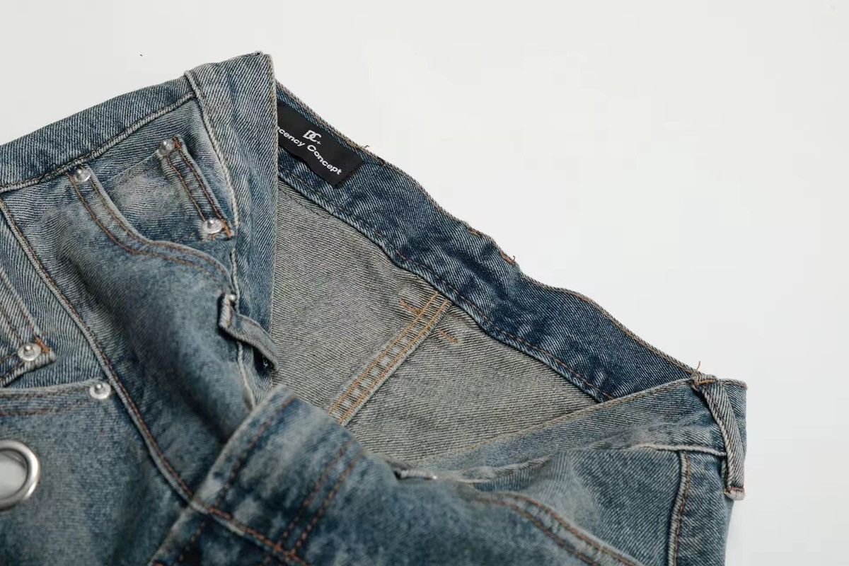 Jean Vintage Washed Distressed Splicing Flared Jeans Size US 30 / EU 46 - 10 Thumbnail
