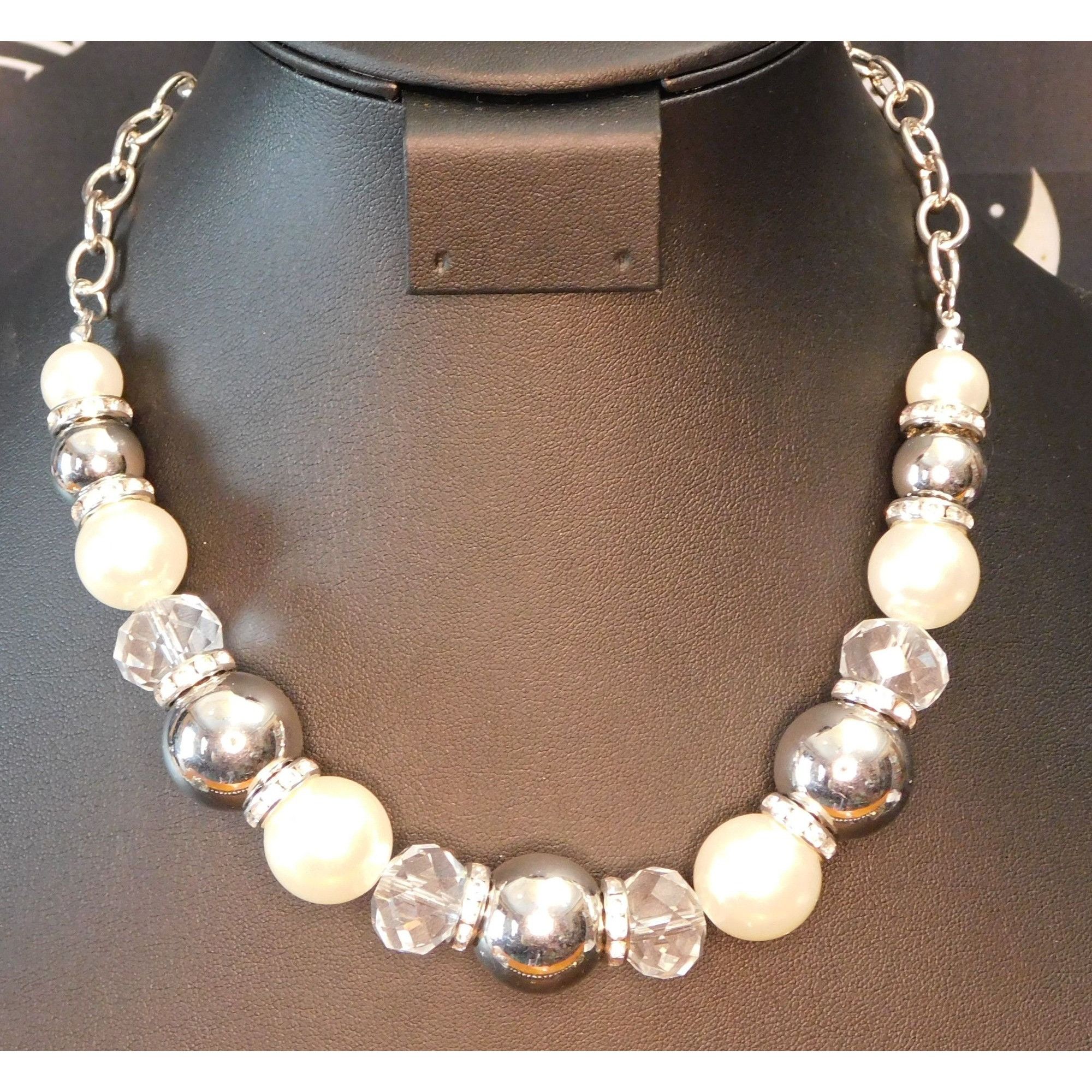 Other Chunky Faux Pearl And Glass Beaded Necklace Size ONE SIZE - 1 Thumbnail