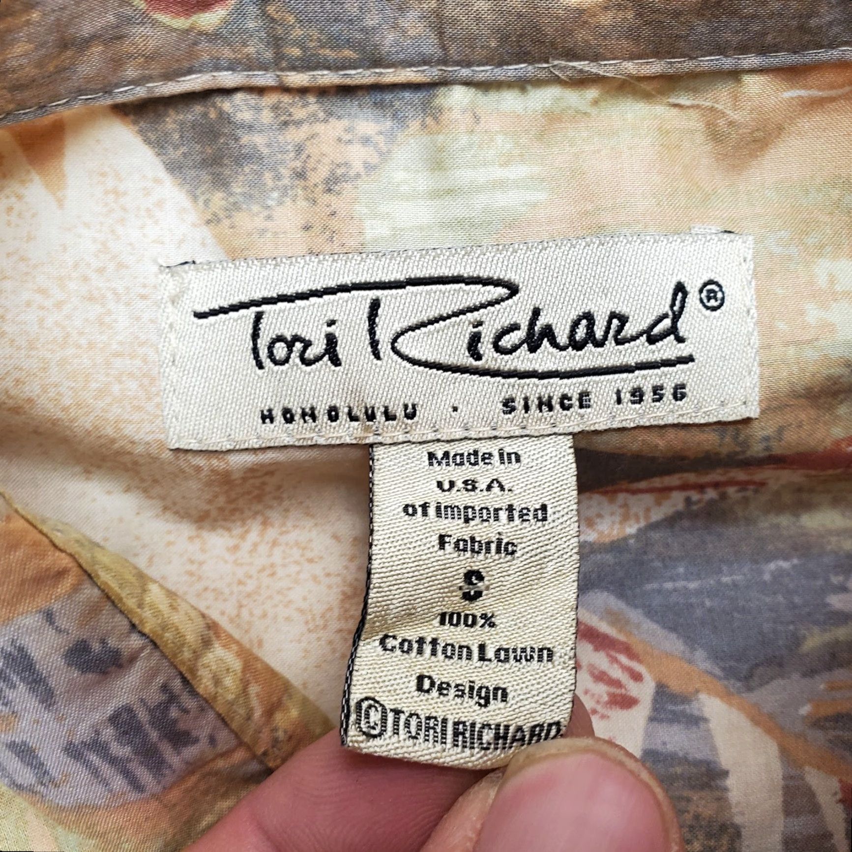 Tori Richard Tori Richard Shirt Mens Small Beige Floral Print Button Up Short Sleeve Casual Size US S / EU 44-46 / 1 - 5 Thumbnail