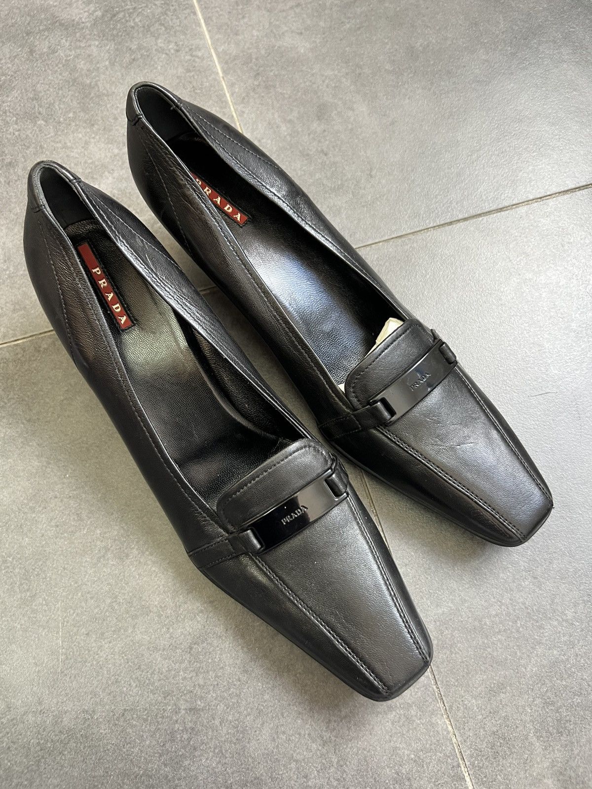 Prada Vintage PRADA Sport square toe Ballets Kitten Heels office Size US 11 / IT 41 - 1 Thumbnail
